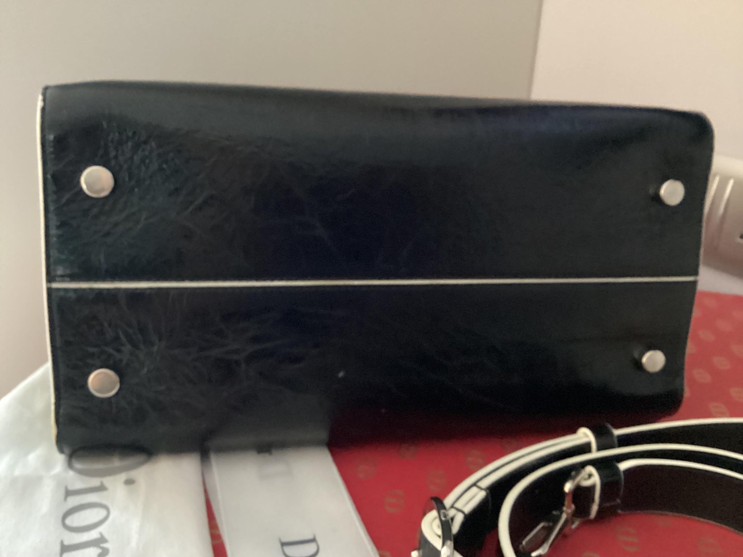 Crinkled Black Lambskin Diorever Bag
