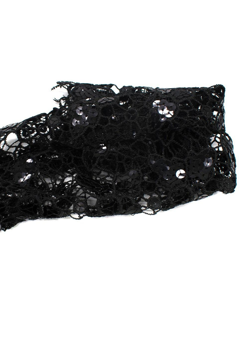 The New Arrivals Black Lace Embroidered Off the Shoulder Maxi Dress