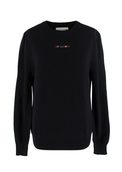 Charlotte Simone Black Cashmere-Blend 'Hey Elizabeth' Sweater