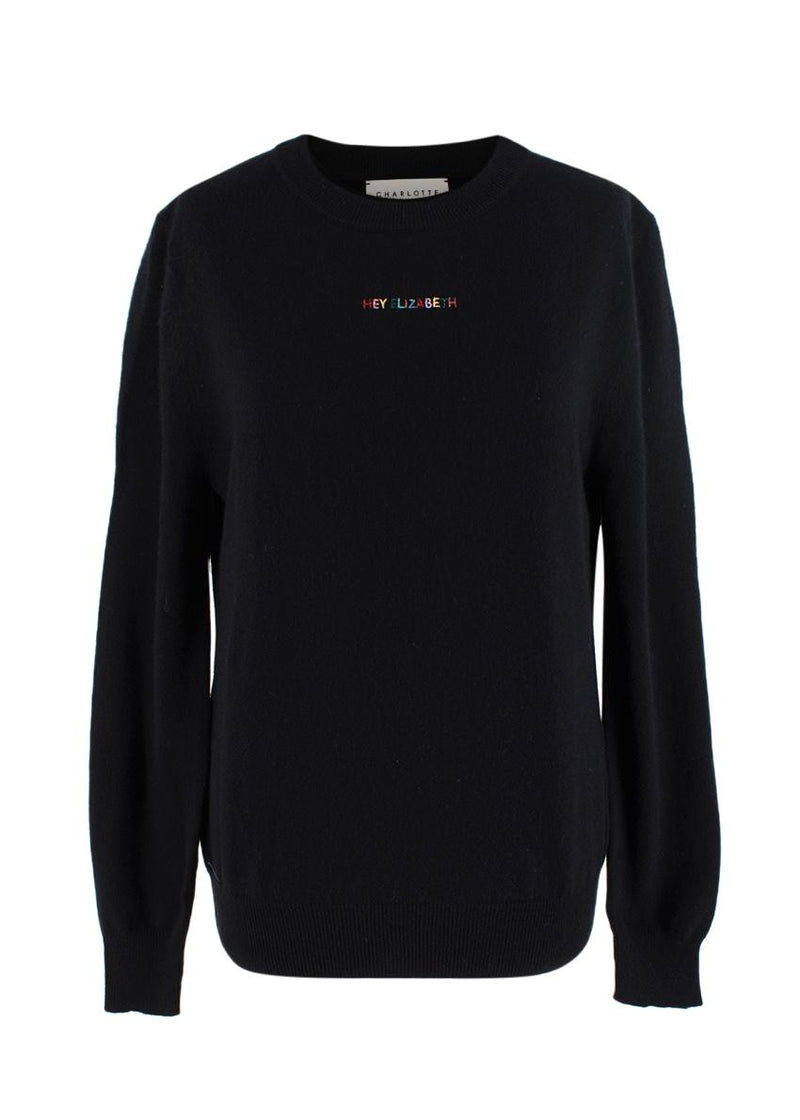 Charlotte Simone Black Cashmere-Blend 'Hey Elizabeth' Sweater