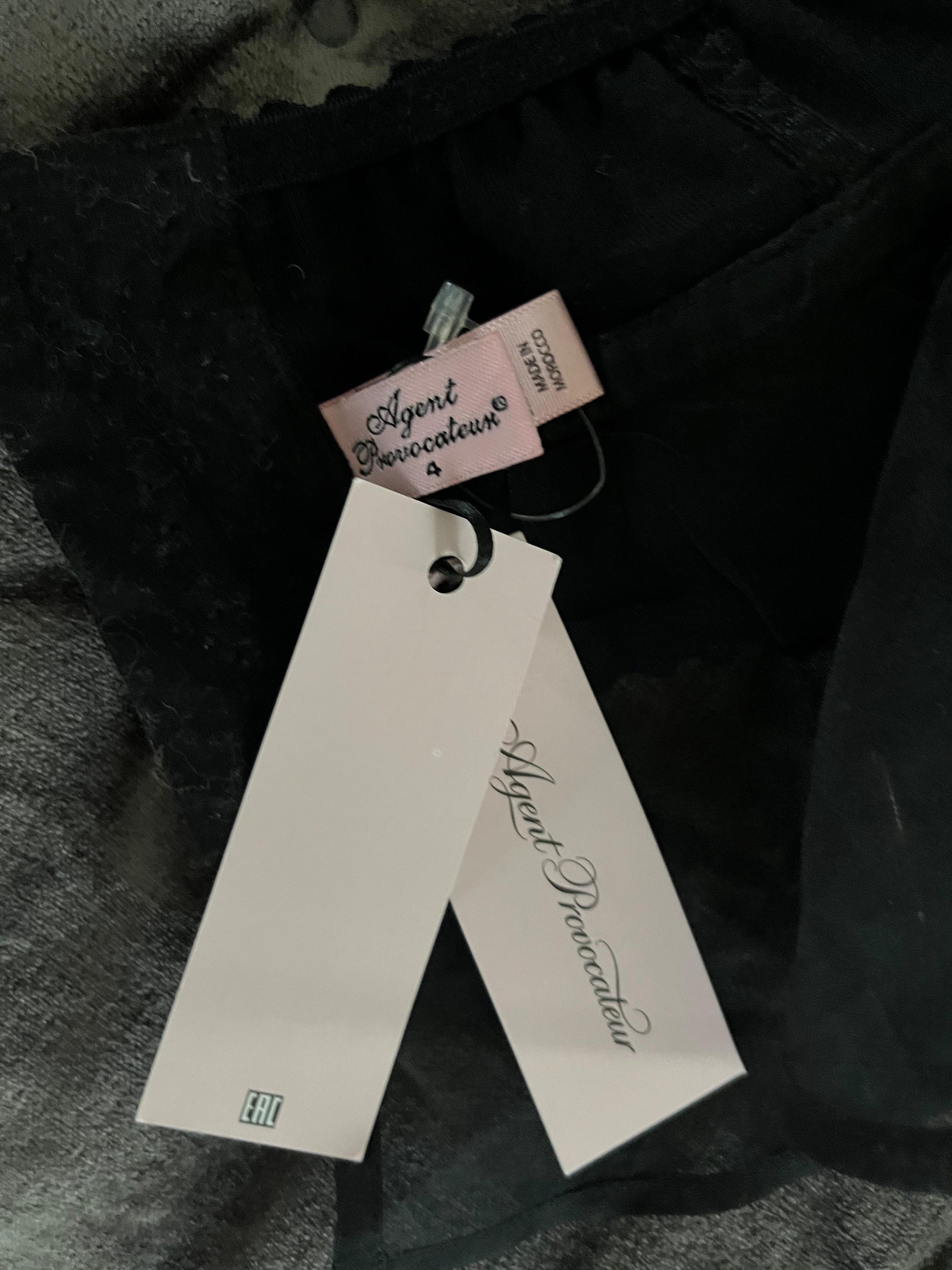 Agent Provocateur Black Silk Suspender Belt