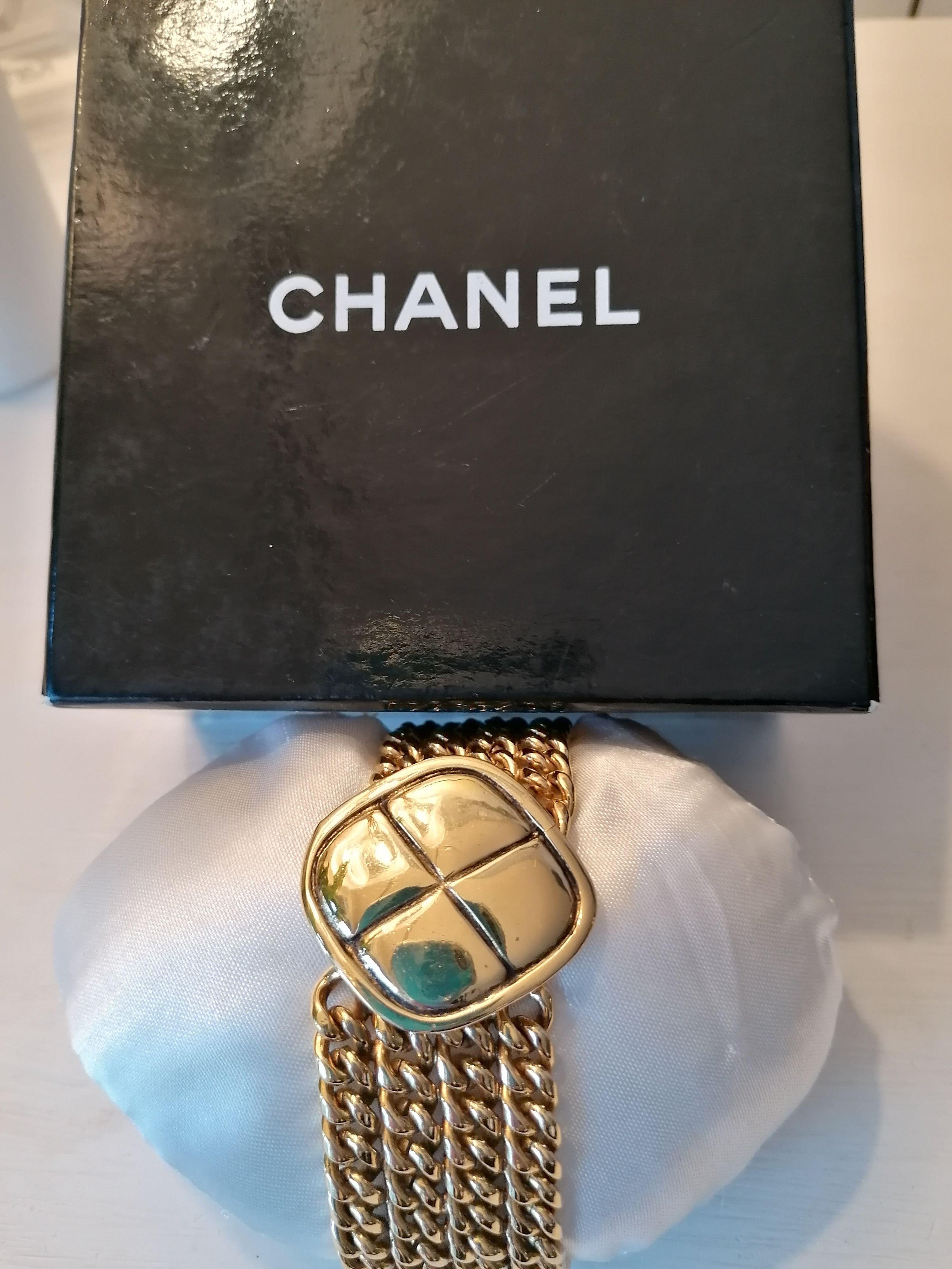 Chanel Vintage Gold Plated Chain Bracelet