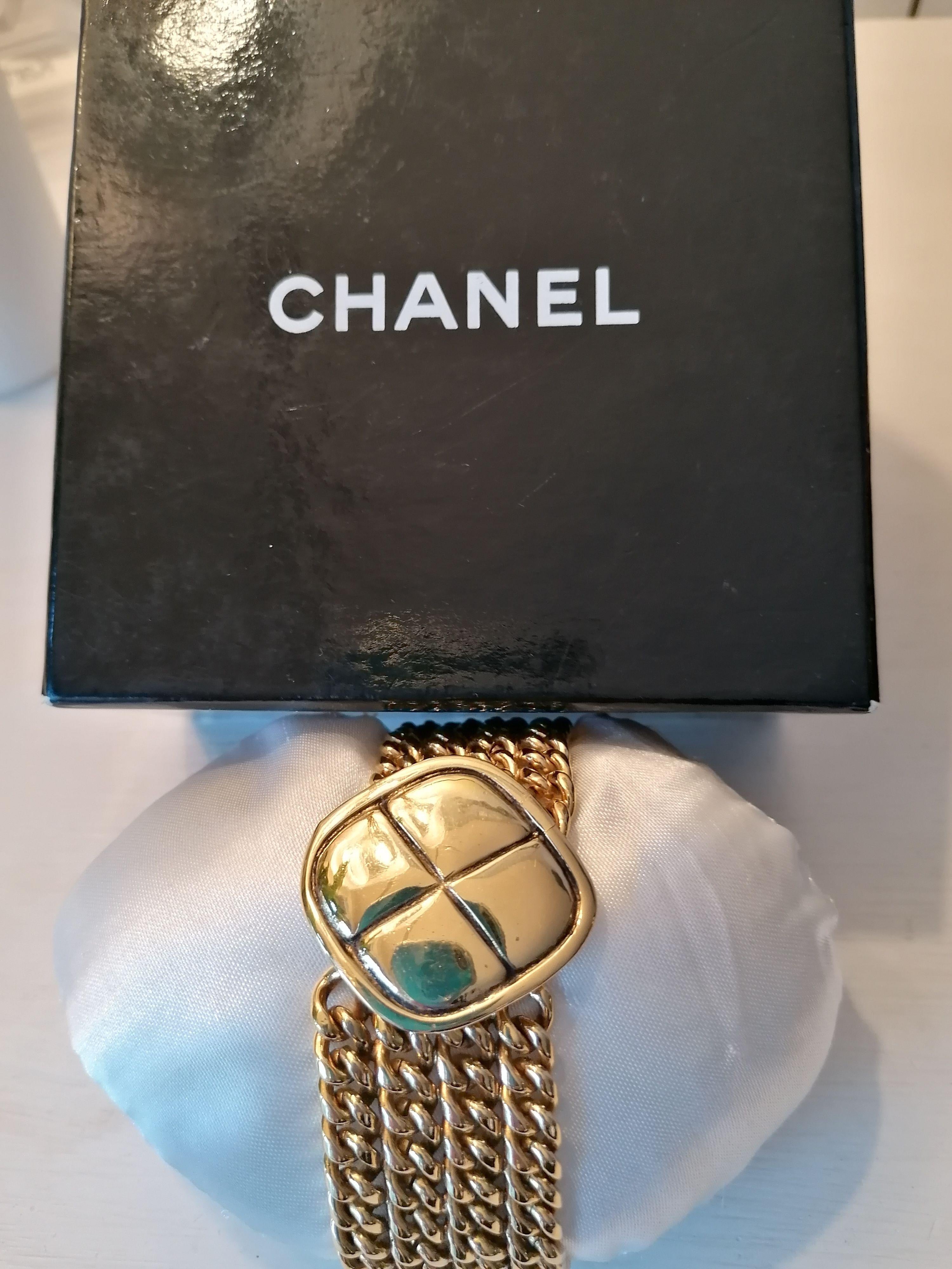 Chanel Vintage Gold Plated Chain Bracelet