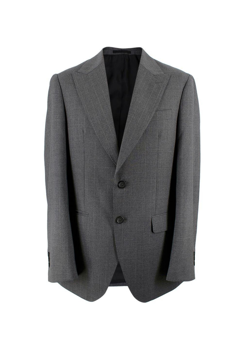 Ejjeh Bespoke Tailored Grey Striped Single-breasted Suit