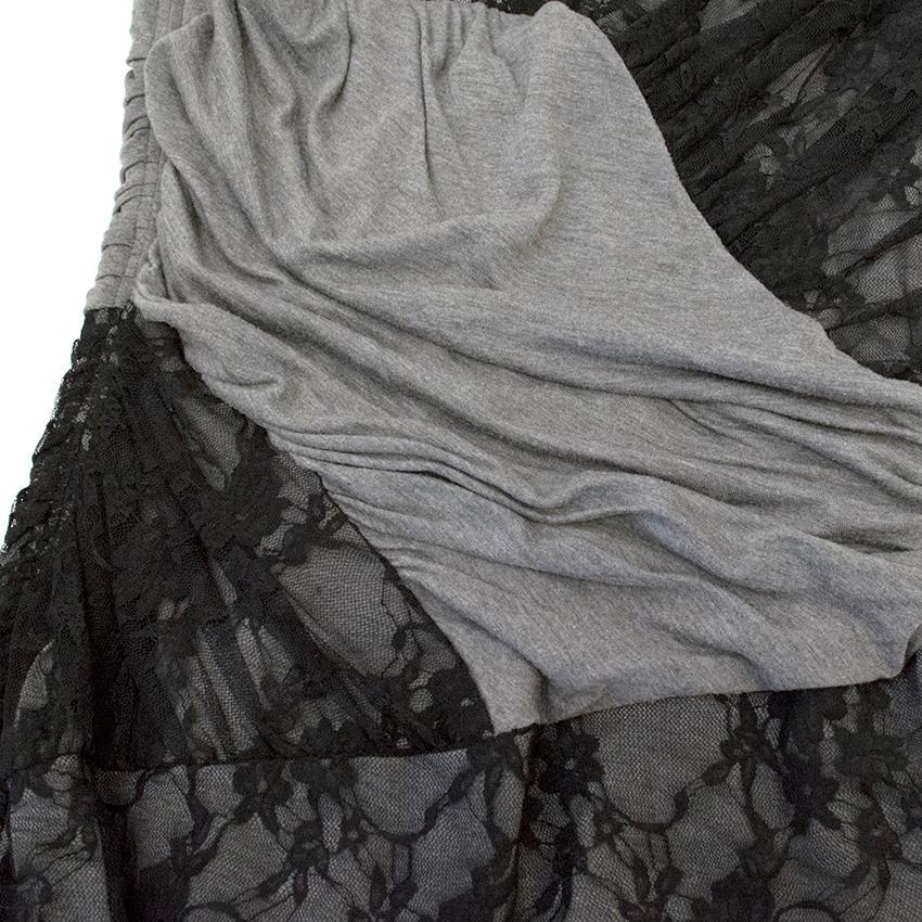 Tracy Reese Grey Jersey Dress with Black Lace