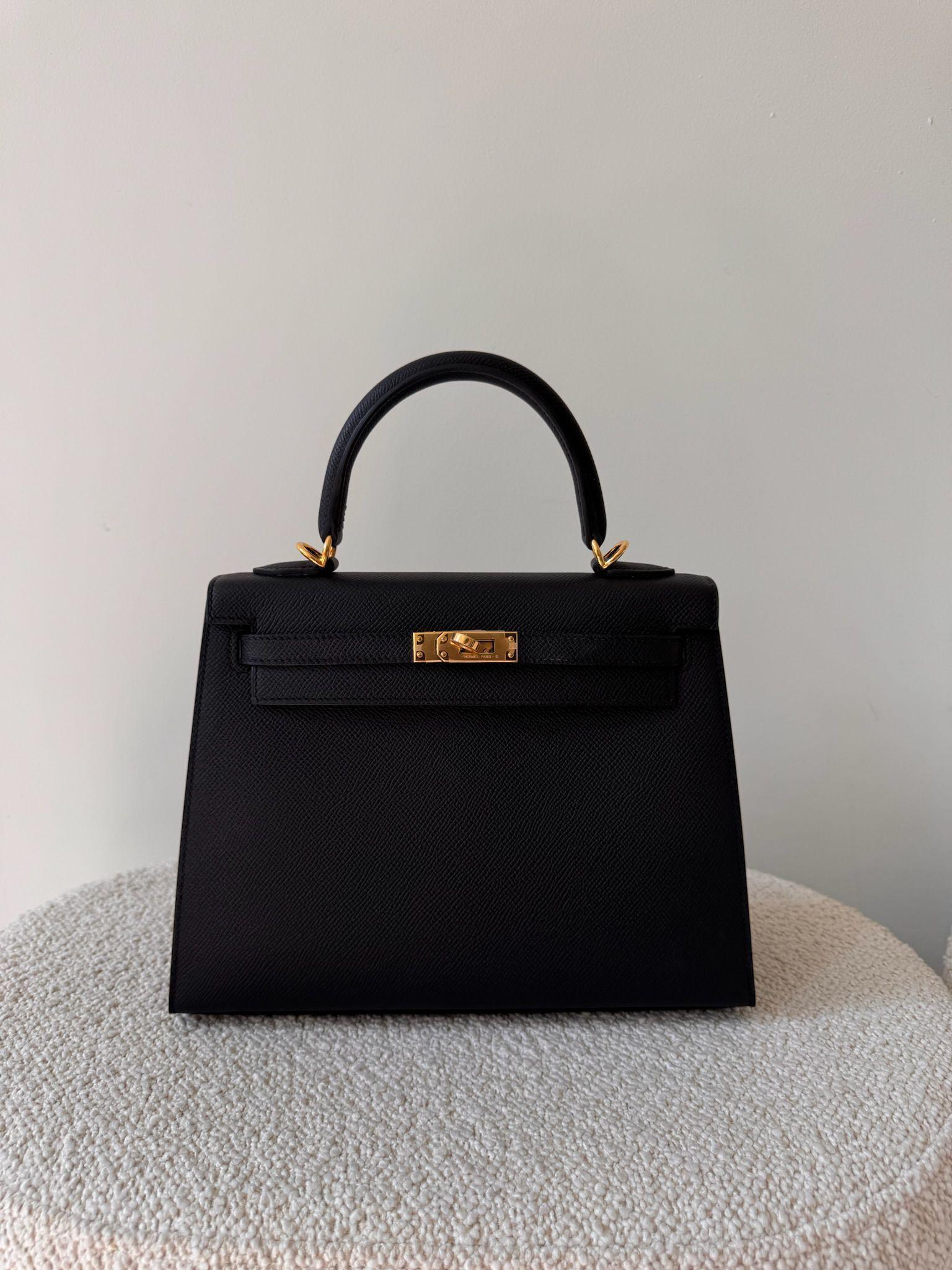Kelly 25cm Black Epsom GHW