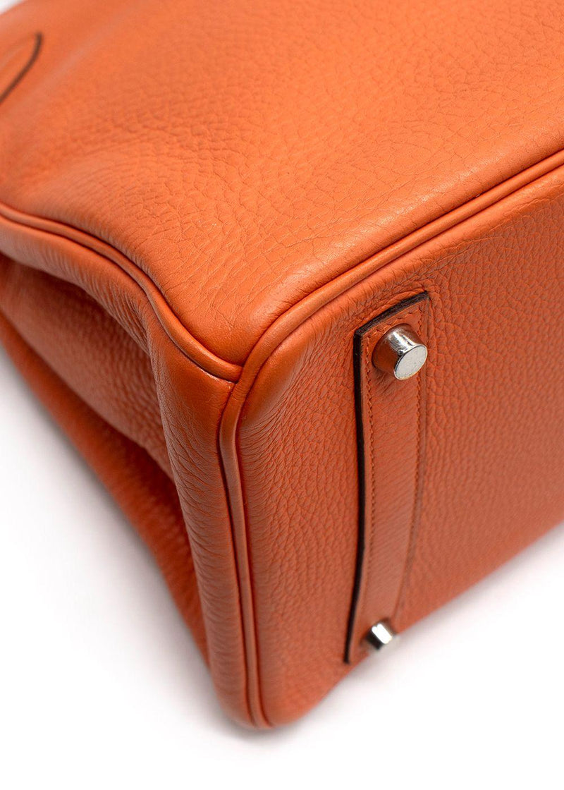 Hermes Birkin 35 in Orange H Taurillon Clemence Leather Palladium Hardware