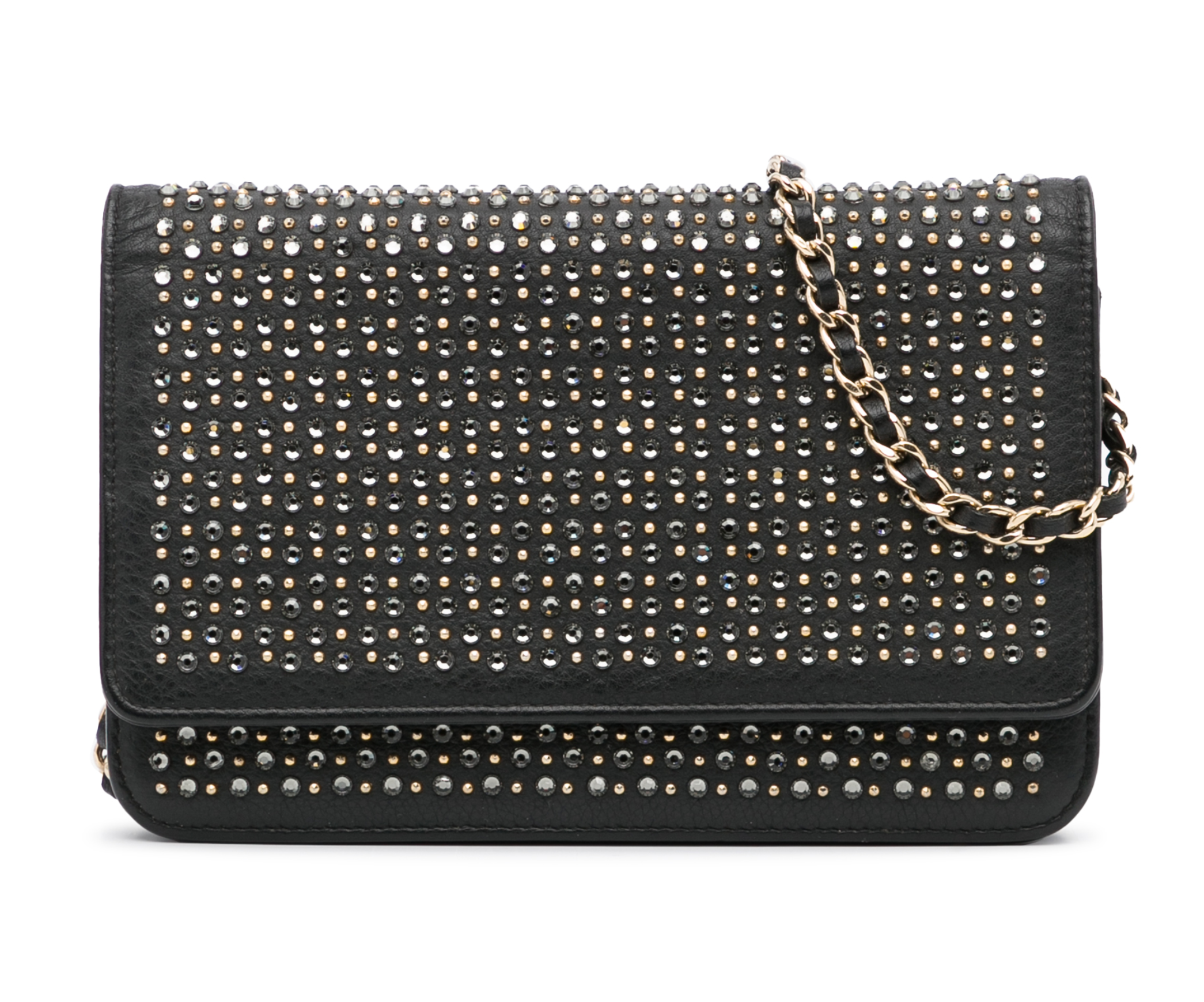 Studded Leather Wallet on Chain