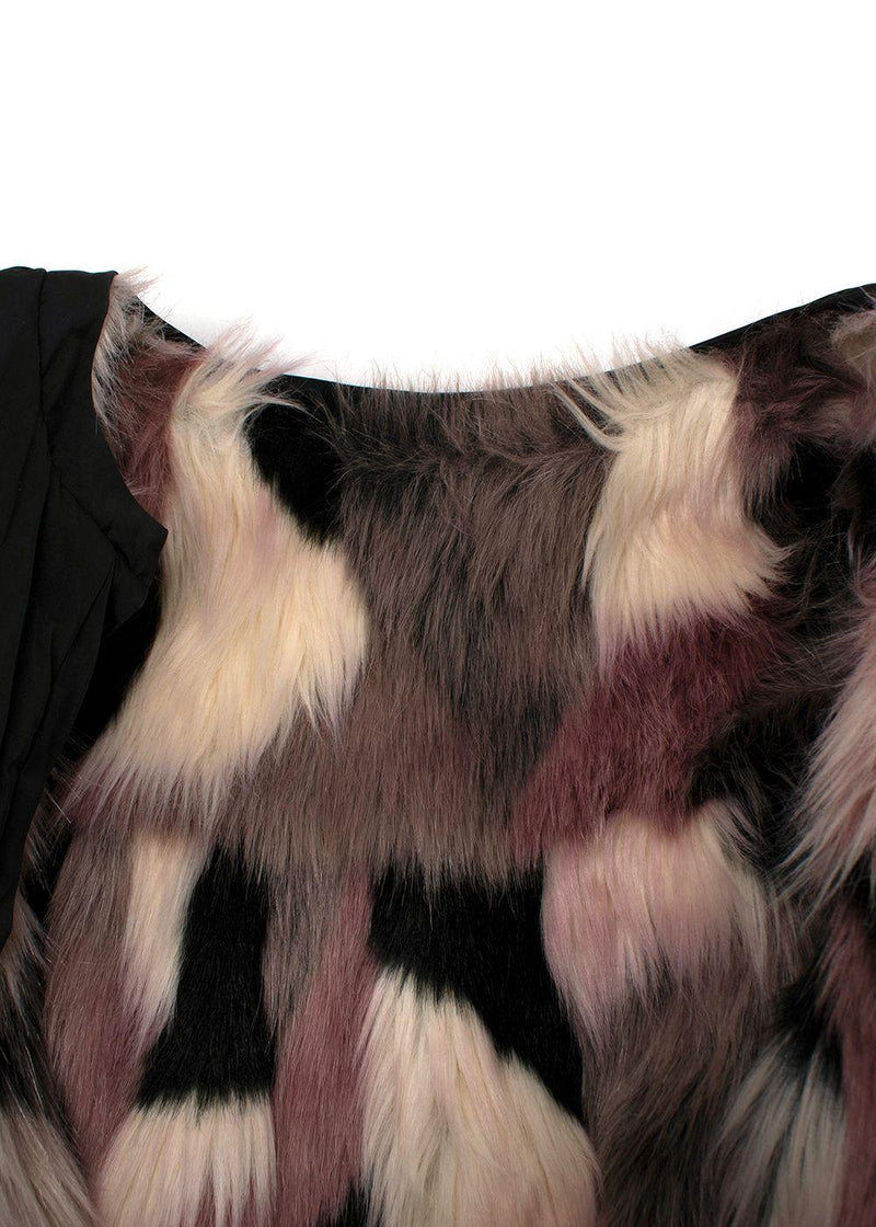 Nina Ricci Reversible Patchwork Faux Fur Coat