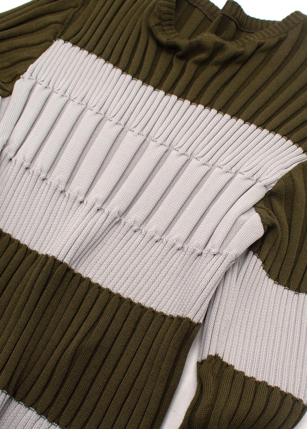 Issey Miyake Pleats Please Two Tone Ribbed Midi Dress
