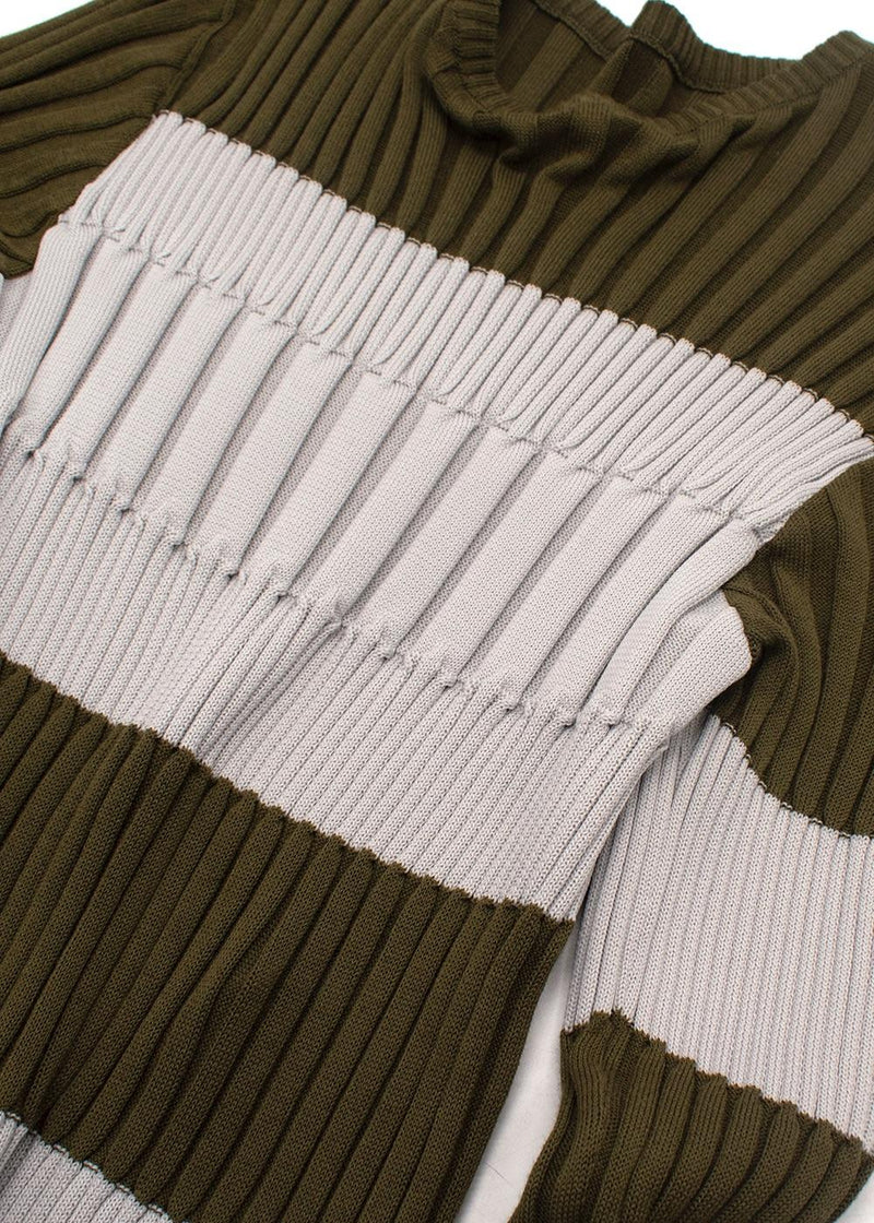 Issey Miyake Pleats Please Two Tone Ribbed Midi Dress