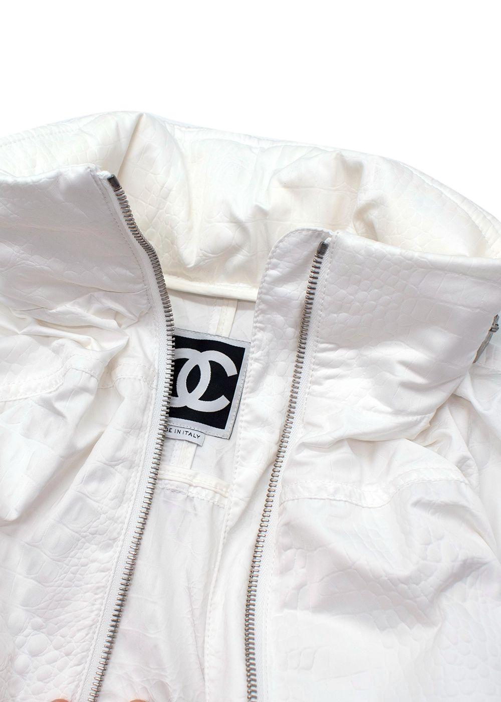 Chanel White Zip Up Jacket
