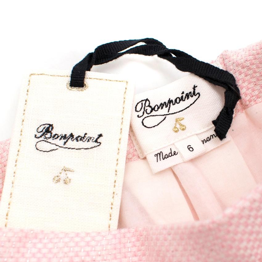 =Bonpoint Girls 6Y Pink Metallic Skirt