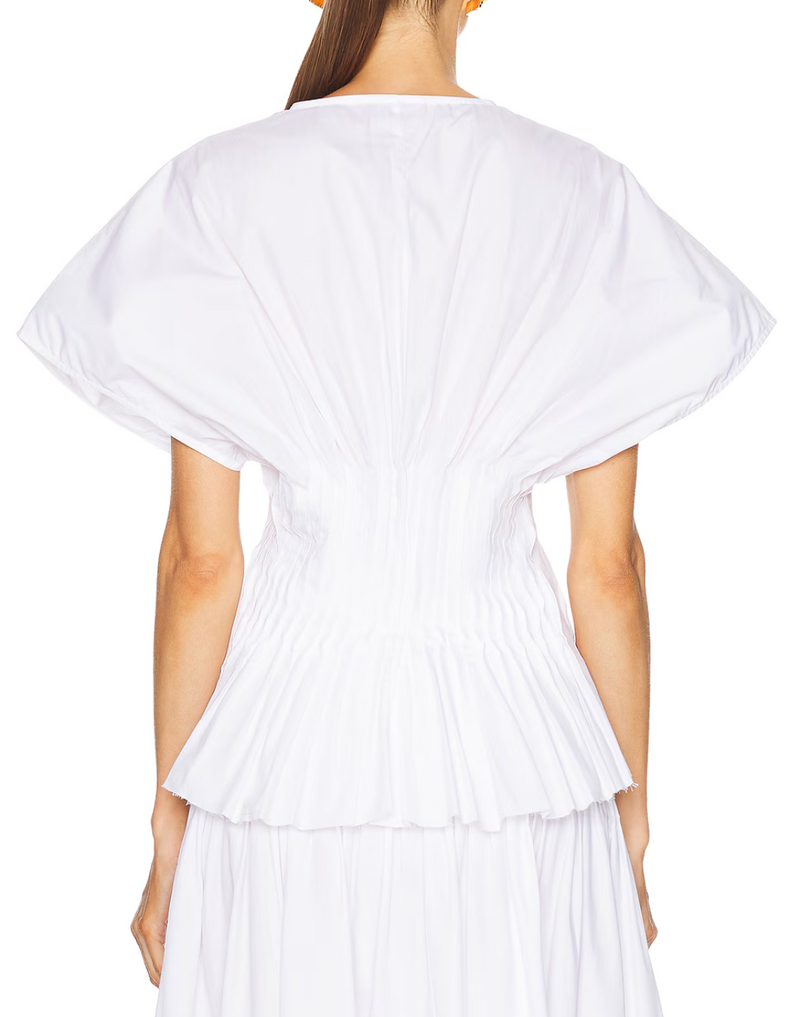 House of Dagmar Poplin V Neck Top