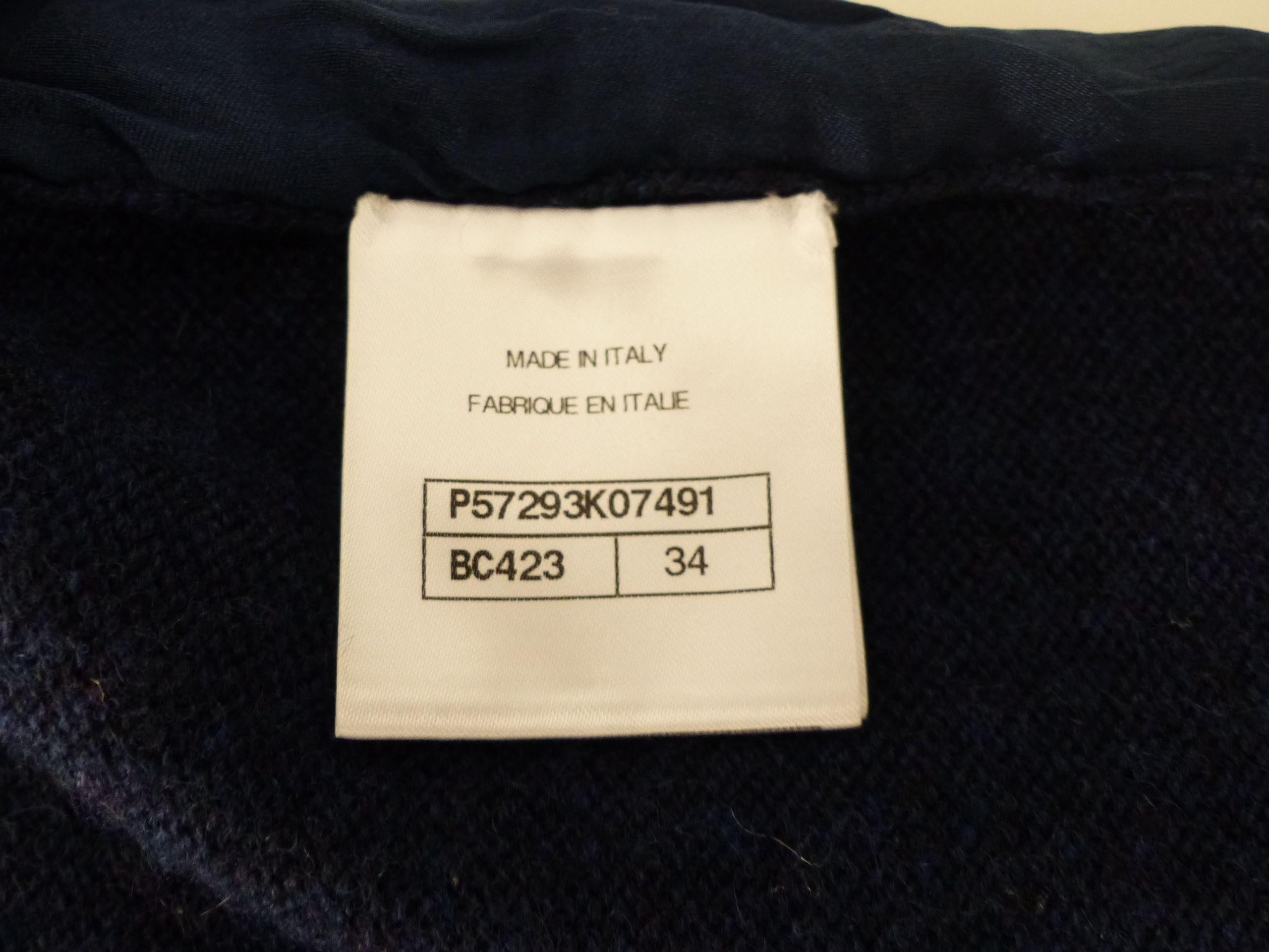 Navy cashmere Coco Gabrielle logo short sleeve jumper