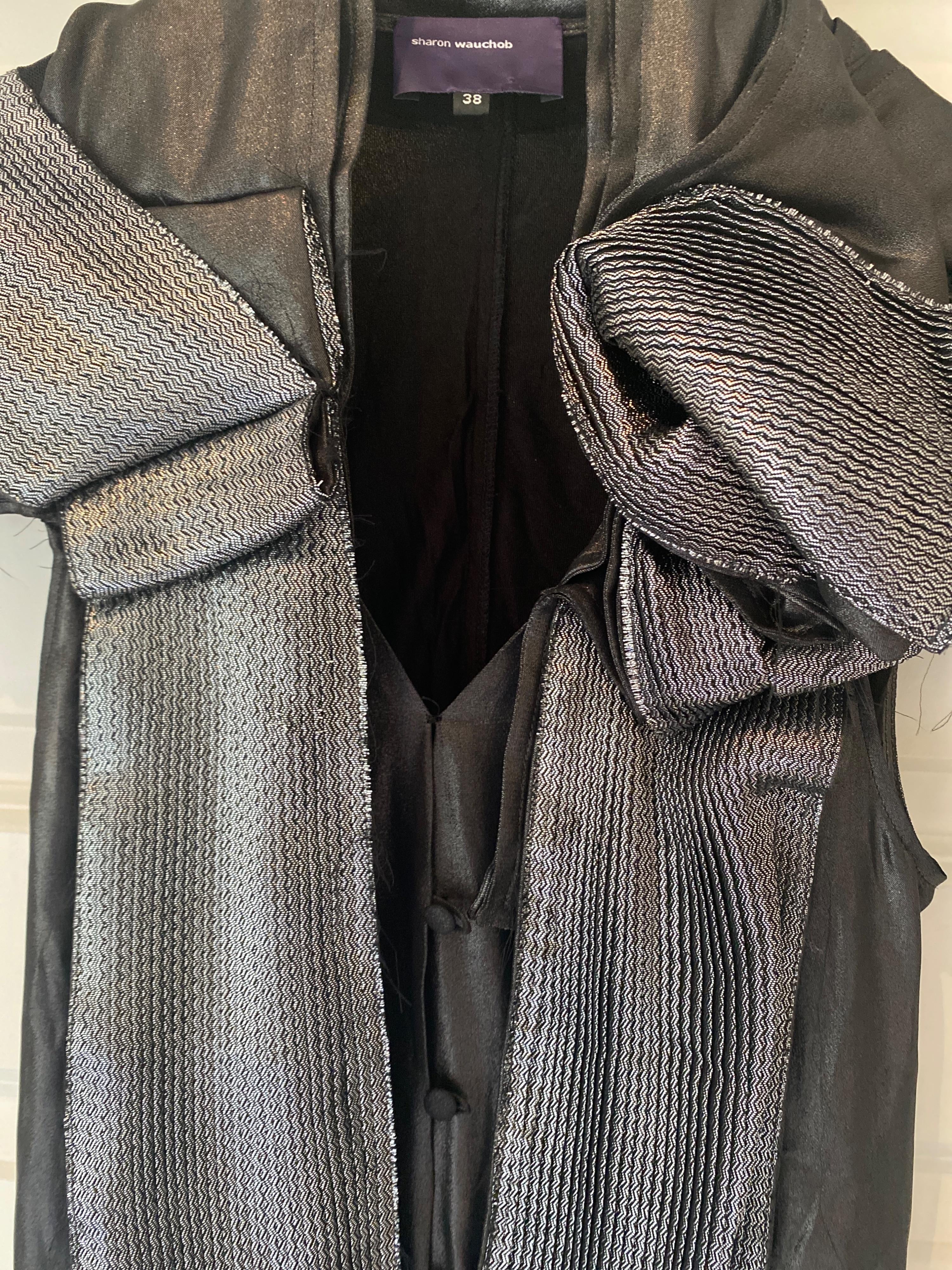 Black & Silver Silk Dress