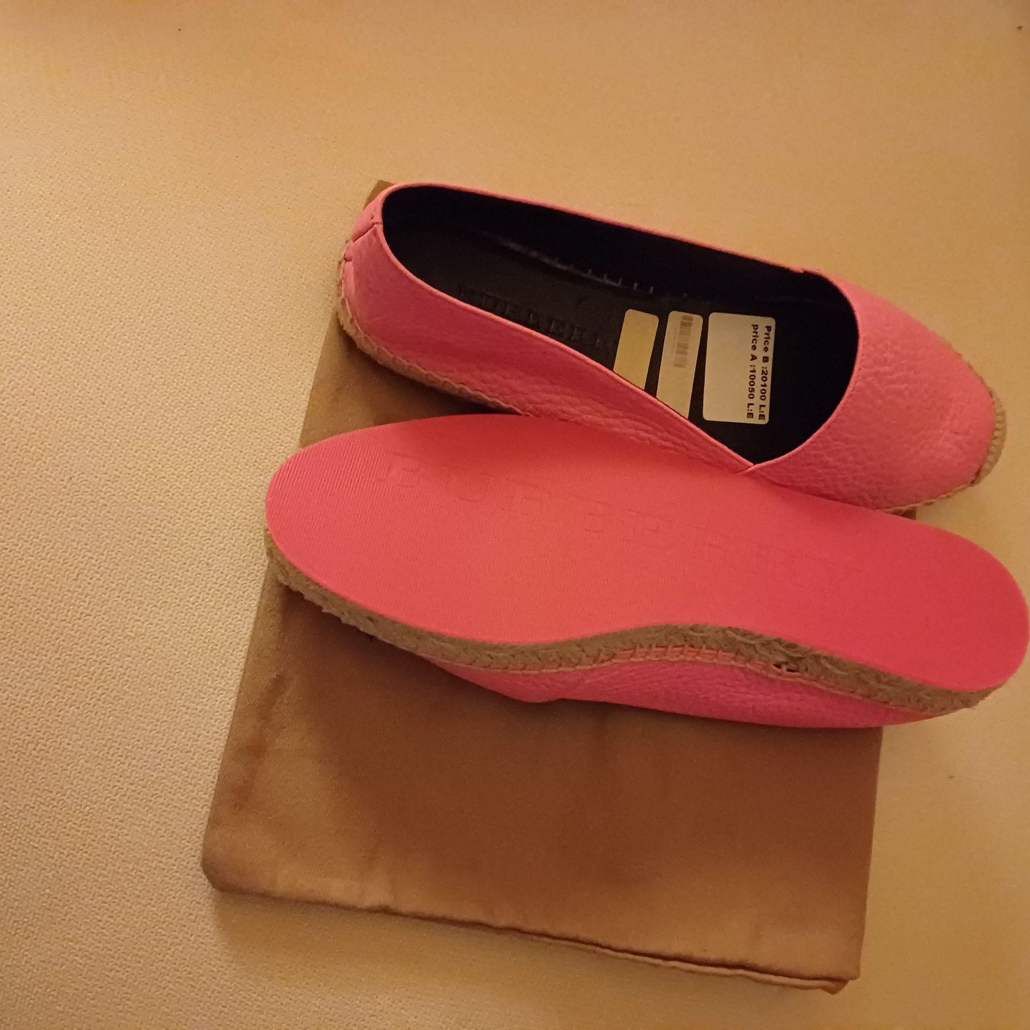 Burberry Pink Leather Espadrilles