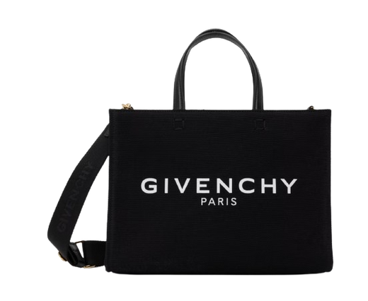 Givenchy Black Medium Canvas Shopper Tote Bag