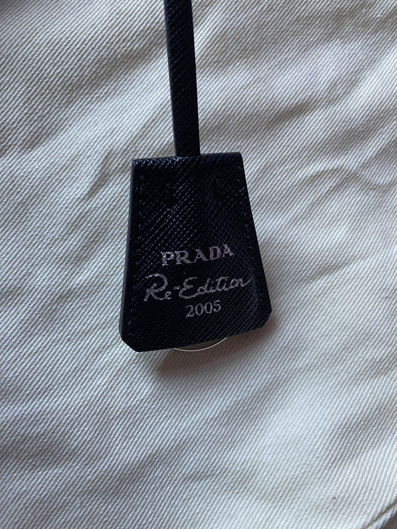 Prada Black Sequin Re-edition 2005 Shoulder Bag