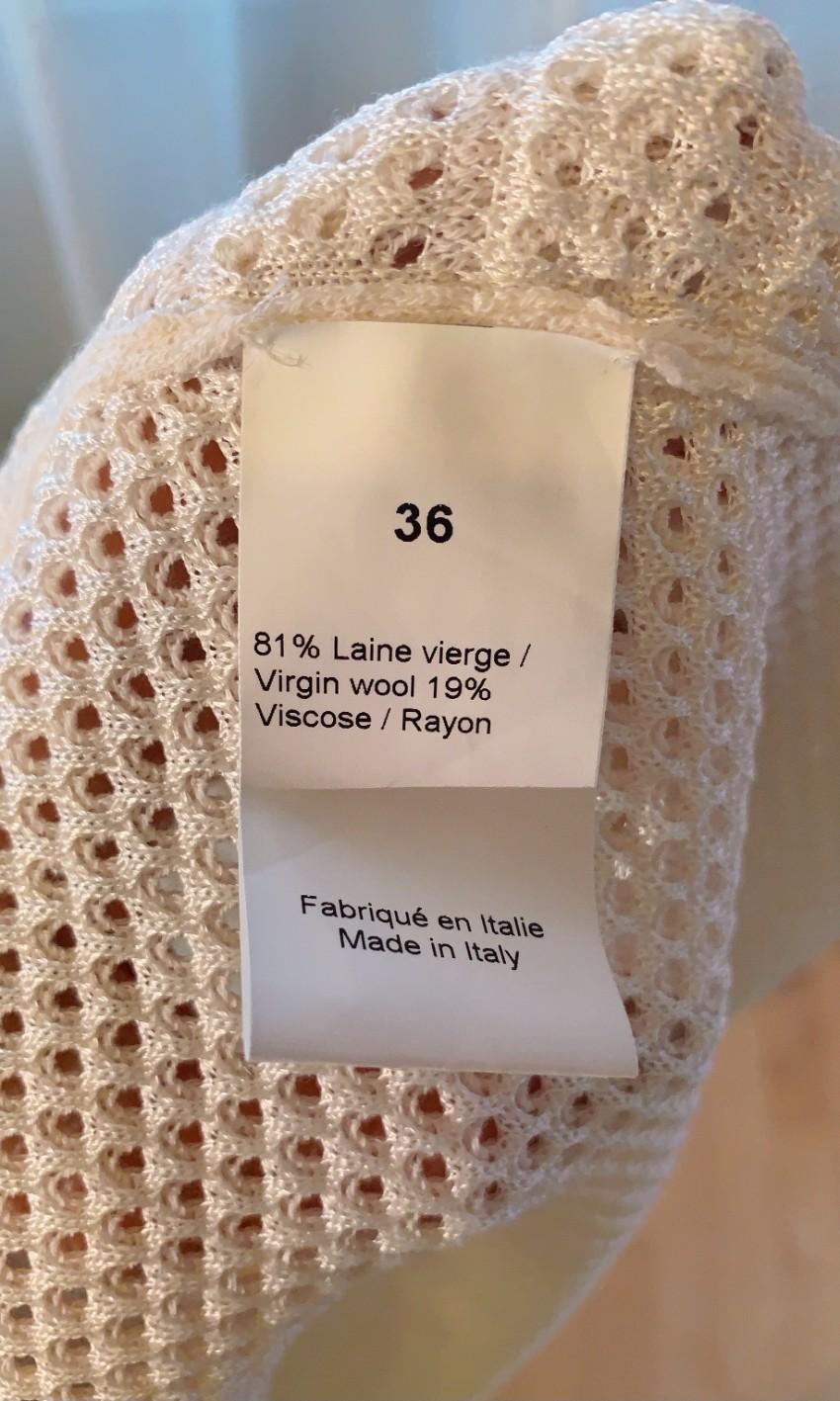 Sonia Rykiel Ivory Open-Weave Longline Cardigan