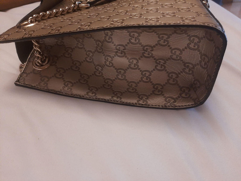Metallic gold leather large Emily bag
