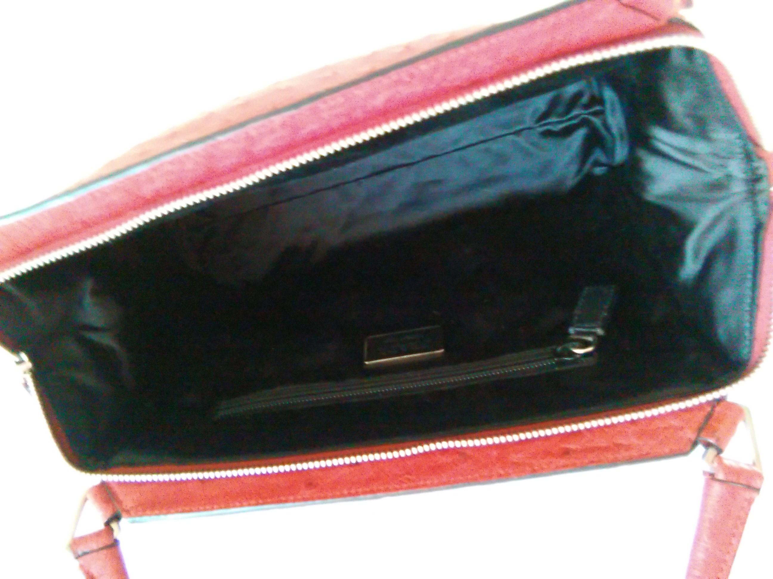 Prada  Red Ostrich  leather Handbag