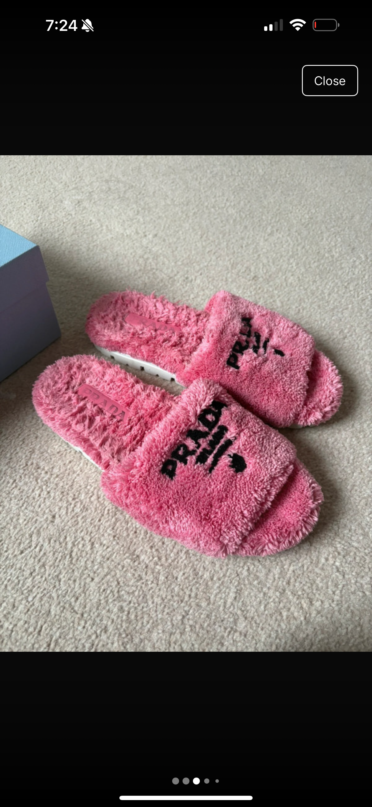 Prada Pink Towelling Slides