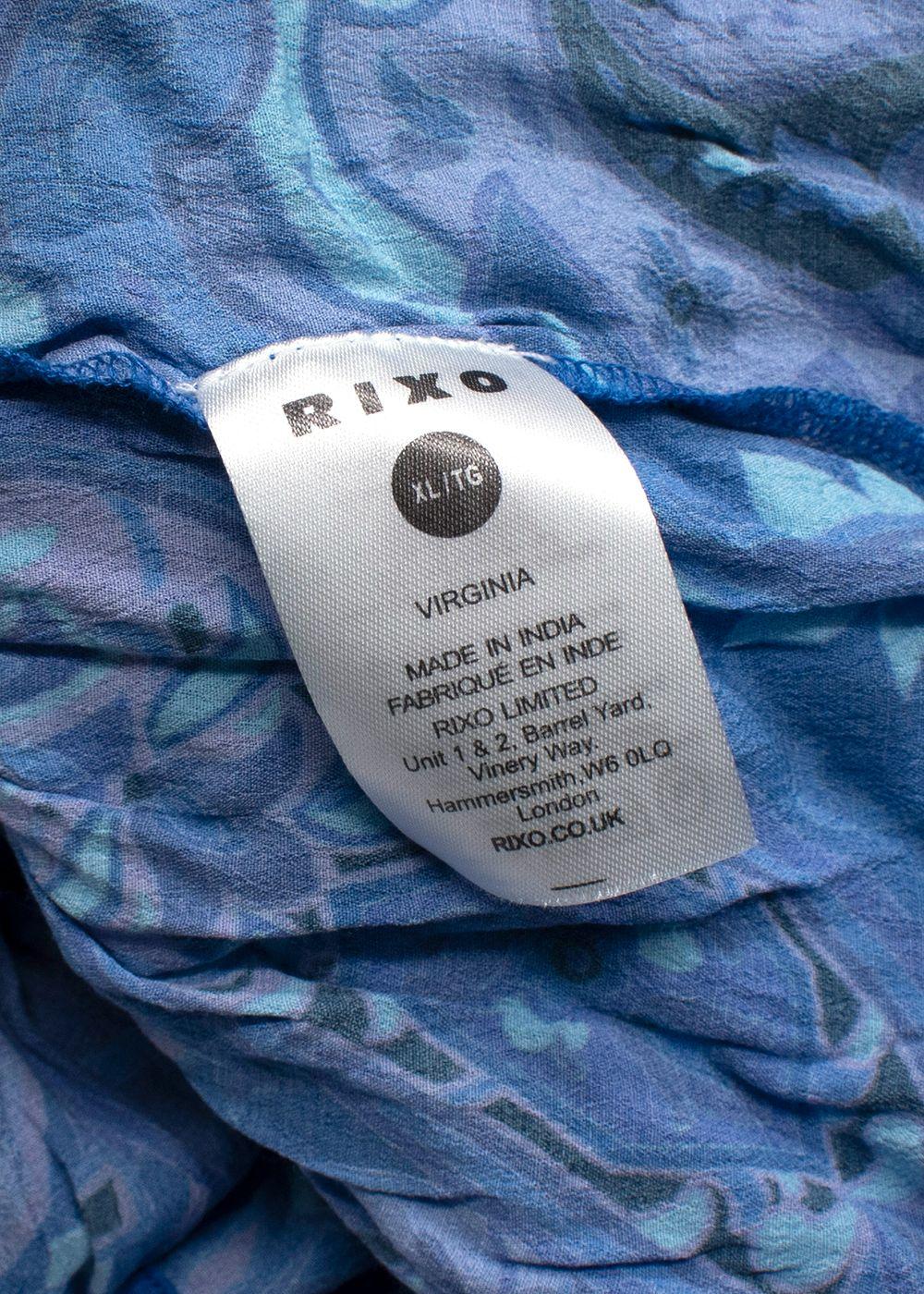 Rixo Blue Virginia Floral-Print Maxi Dress