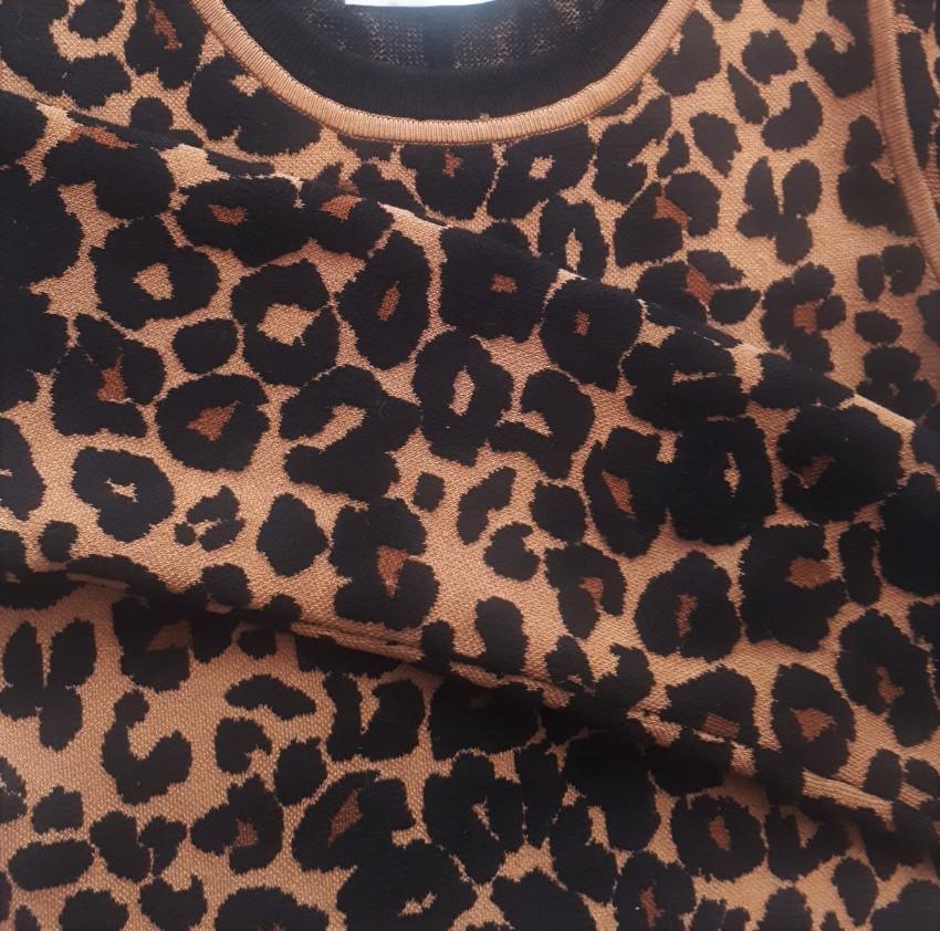 ALC Stretch Knit Leopard Mini dress