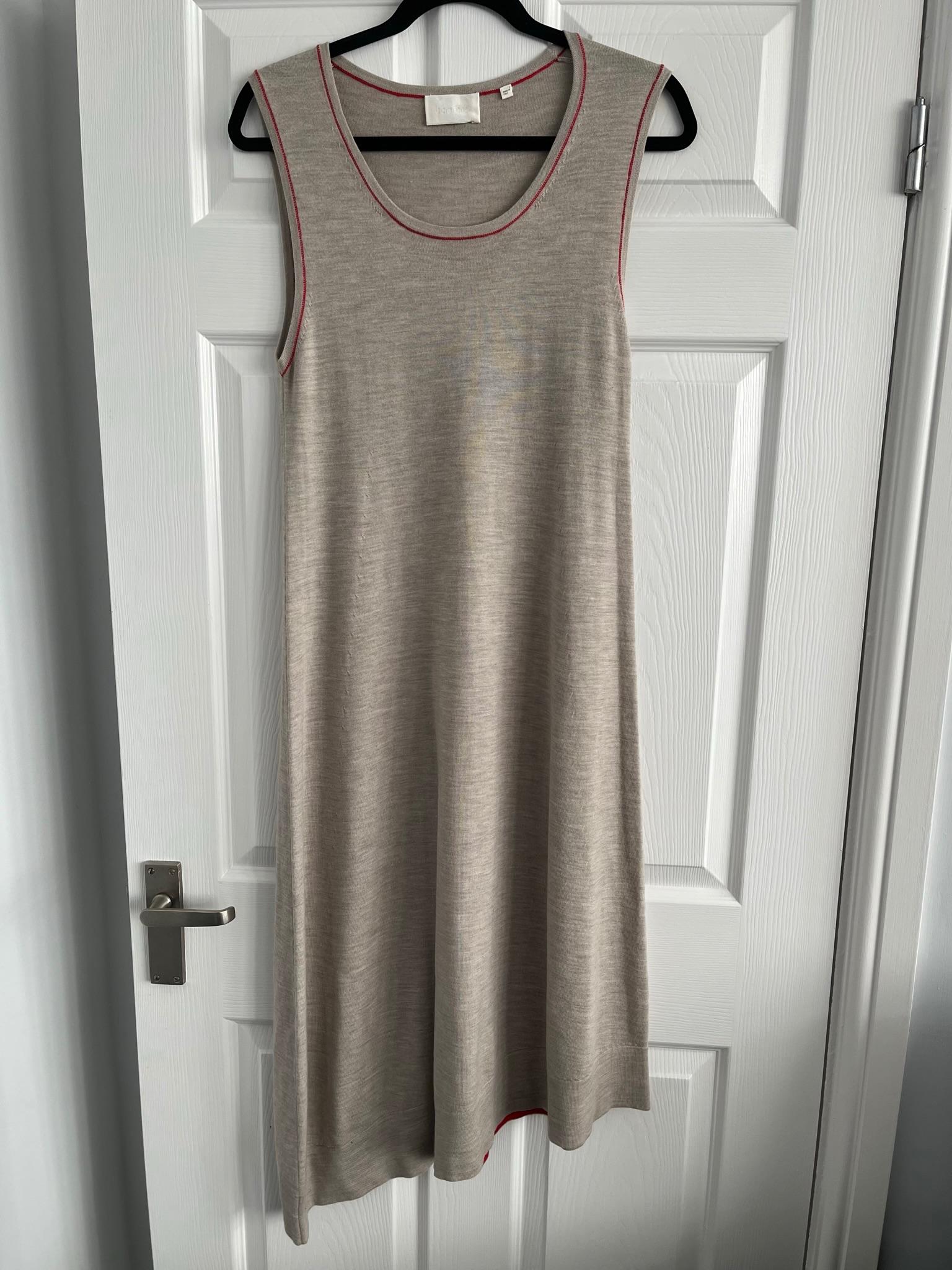 Beige Merino Wool Asymmetric Dress