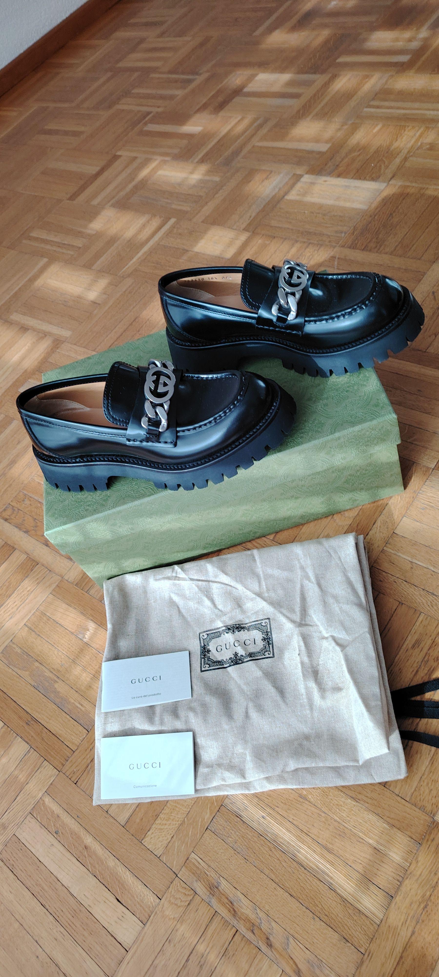 Gucci Black Leather Loafers