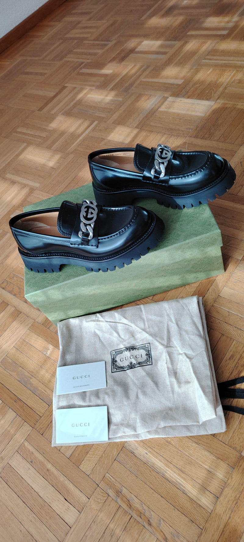 Gucci Black Leather Loafers
