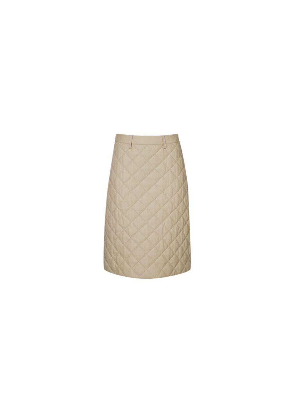 Luna Quilted Leather Midi Skirt