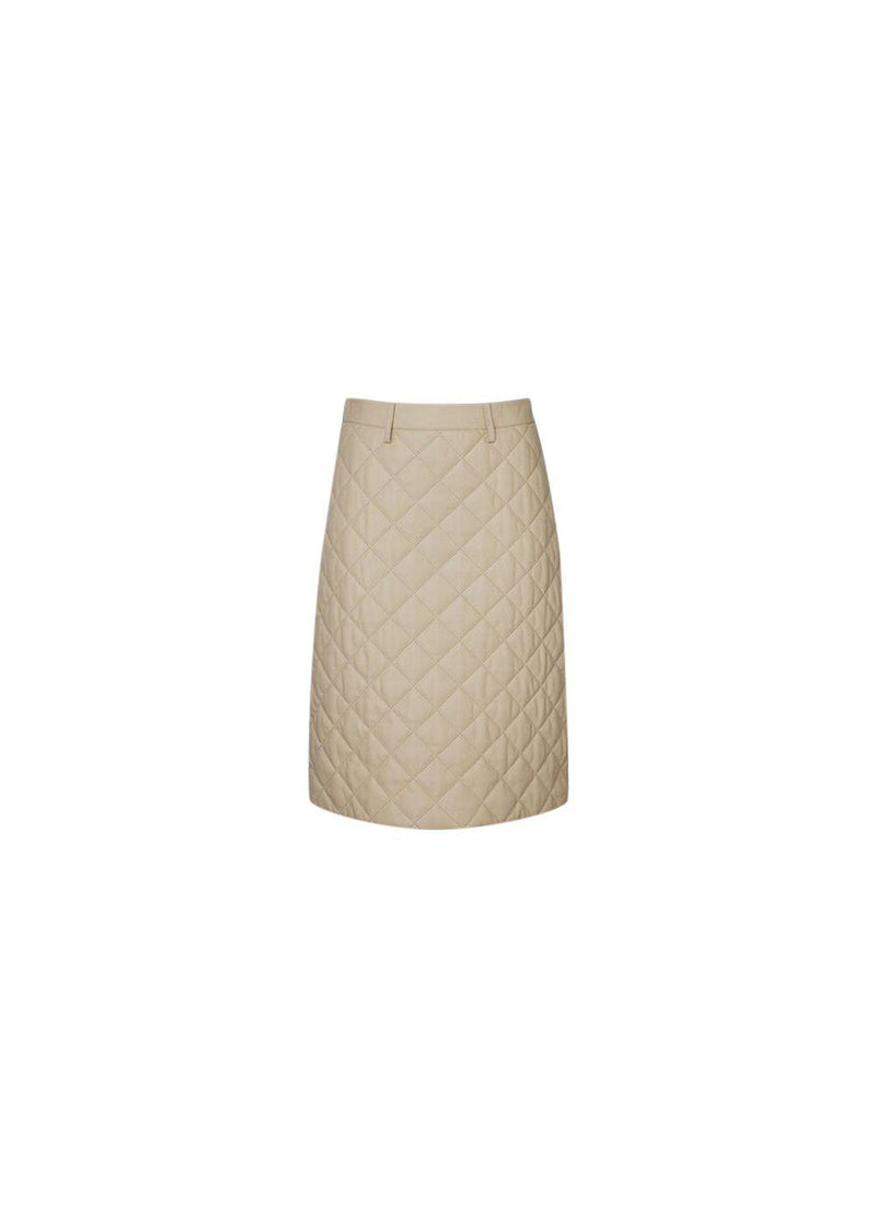 Luna Quilted Leather Midi Skirt