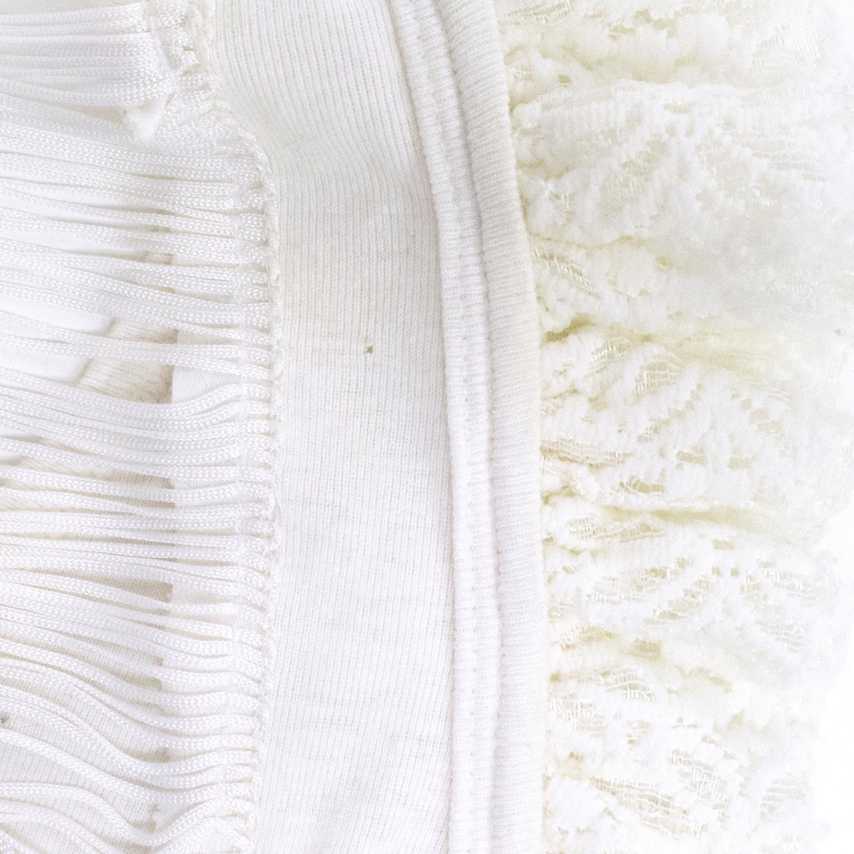 Matthew Williamson White Lace and Fringe Detailing Top