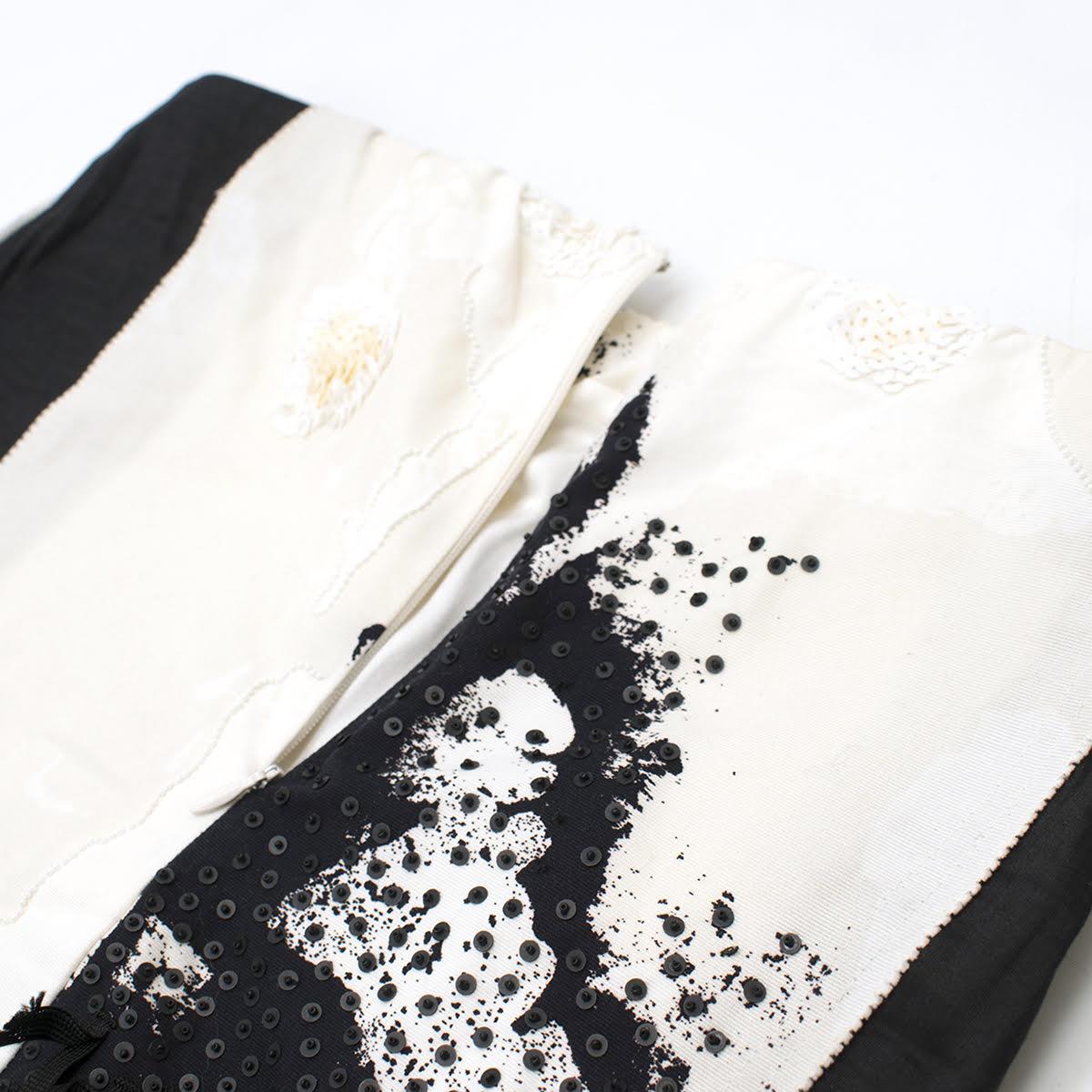 Donna Karan Black Label Embellished Cotton Skirt