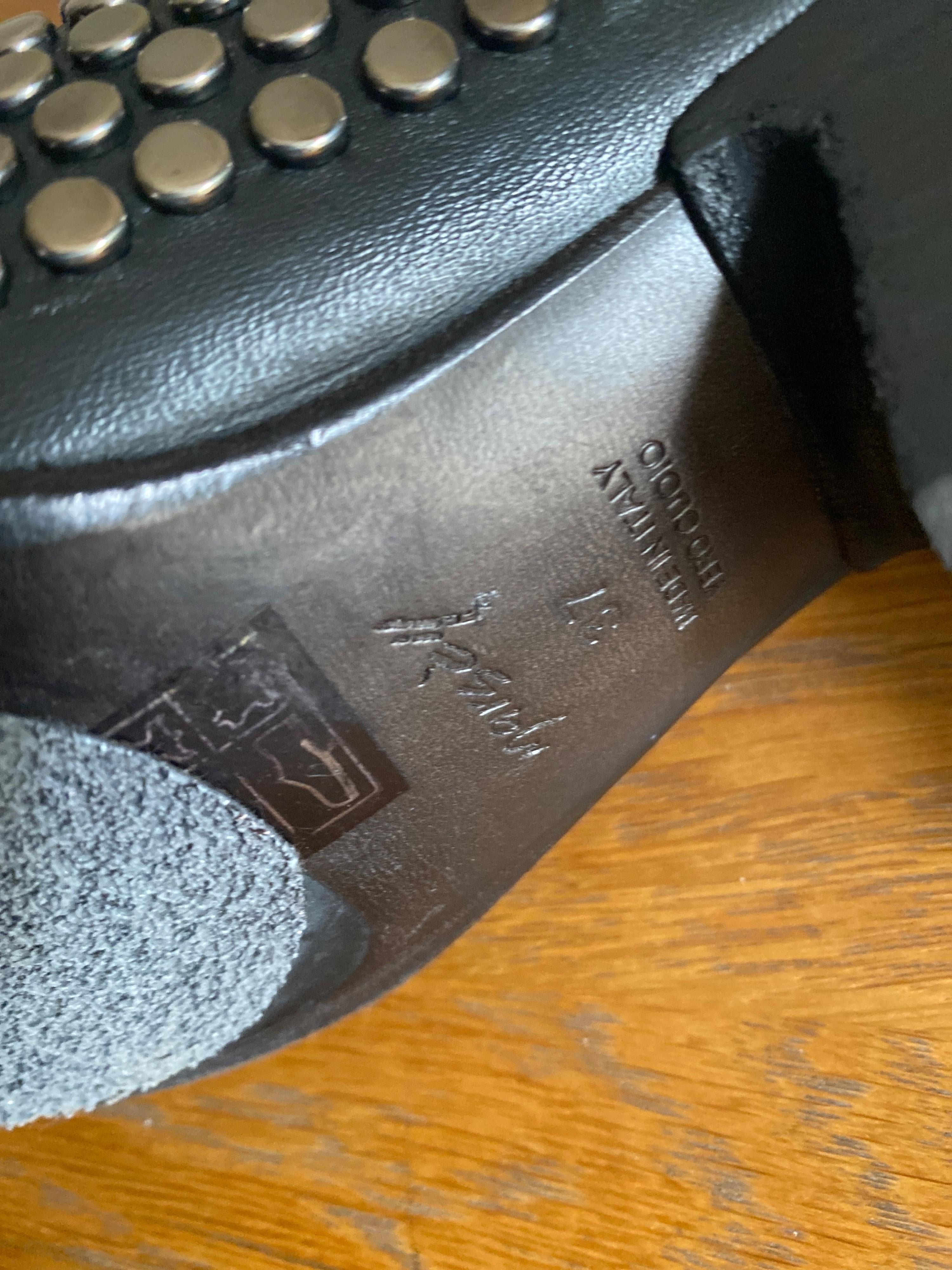 Black Leather Studded Pointed Toe Boots