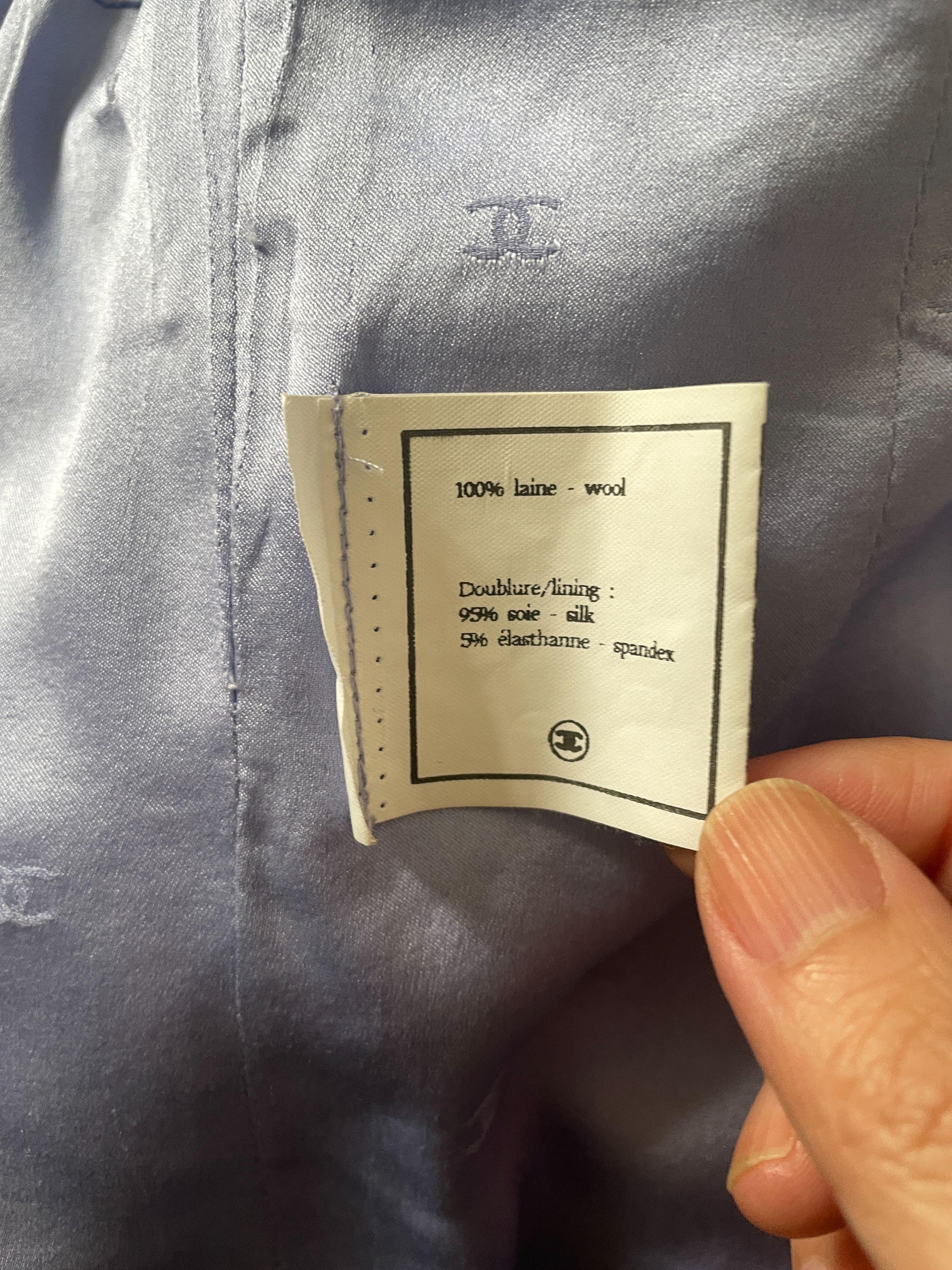 Chanel Lilac Checked Tweed Single Breasted Blazer