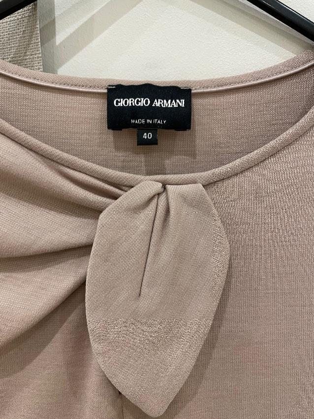 Giorgio Armani Wool & Silk Bow Detail Top
