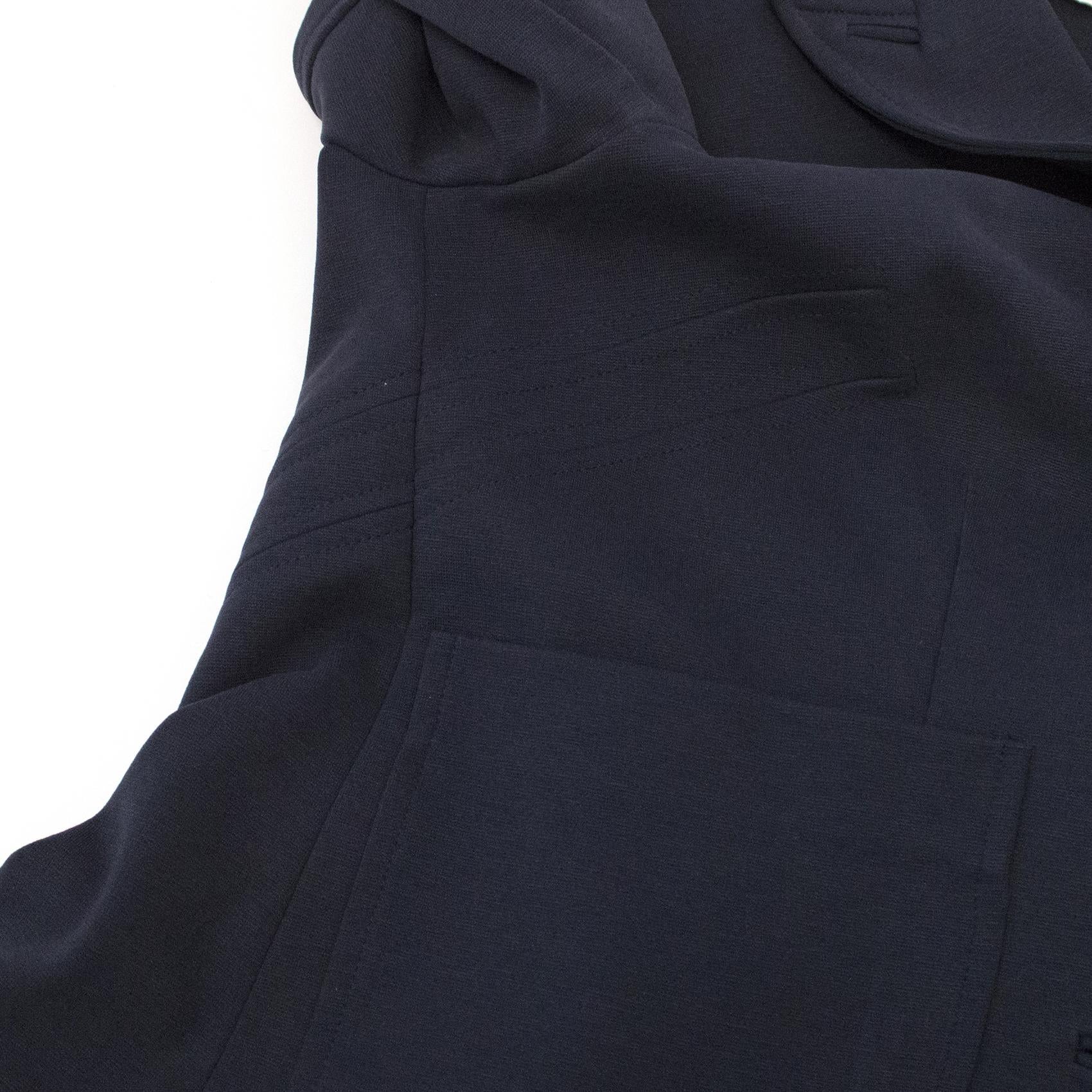Diane Von Furstenberg Navy  Cropped Sleeve Blazer
