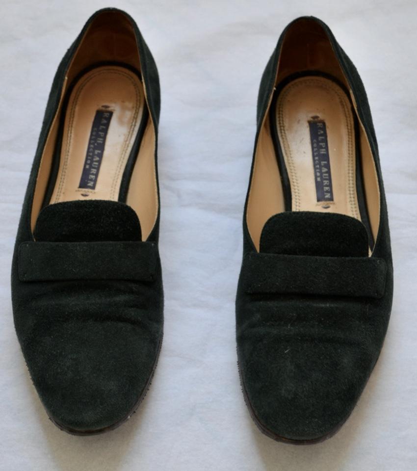 Ralph Lauren Collection green suede loafers
