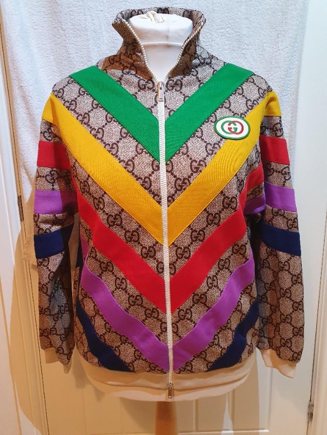 Gucci Multicolour Chevron Supreme Monogram GG Jacket