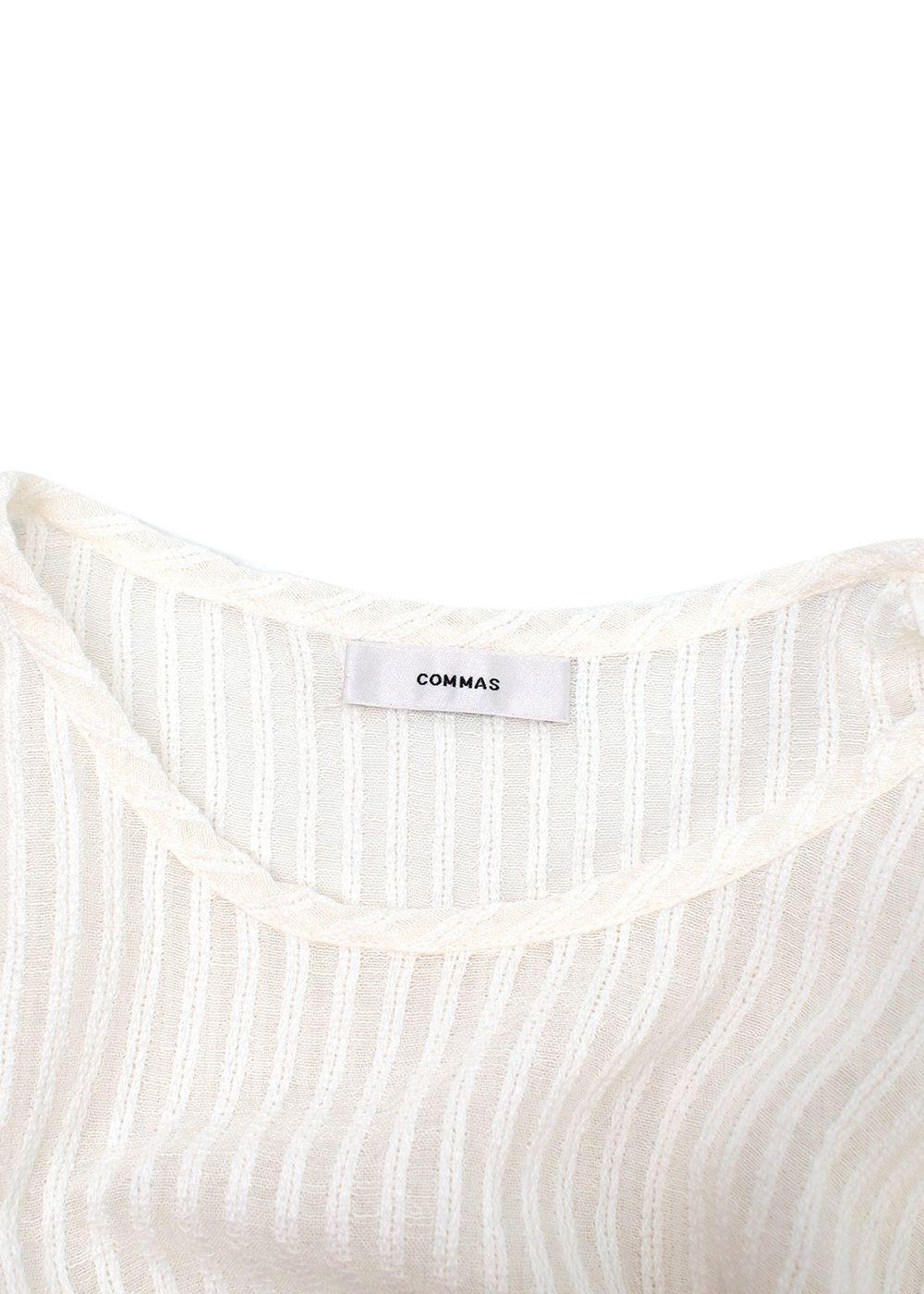 Commas White Linen Blend T-Shirt