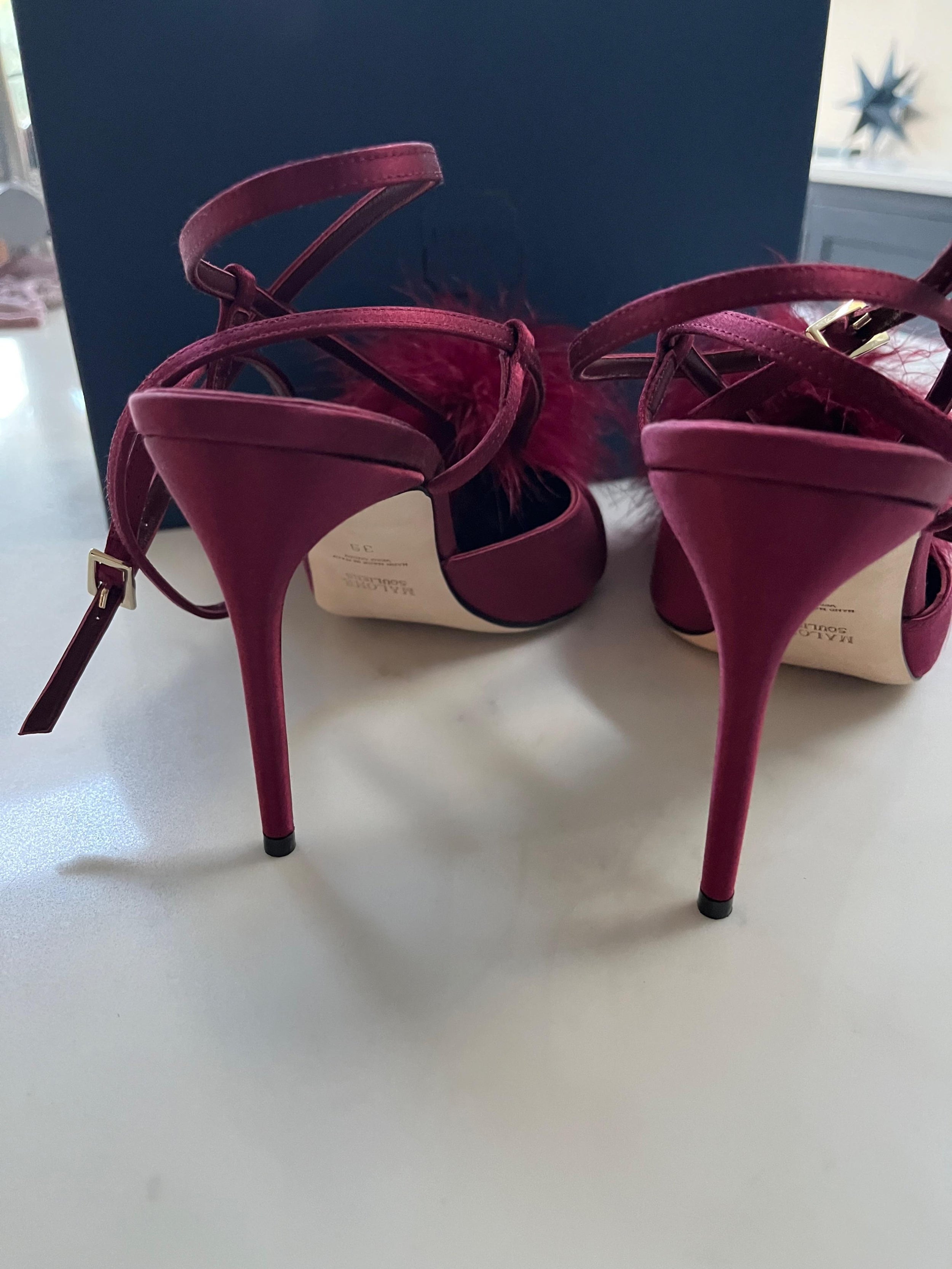 Malone Souliers Rafaela Red Pompom Sandals