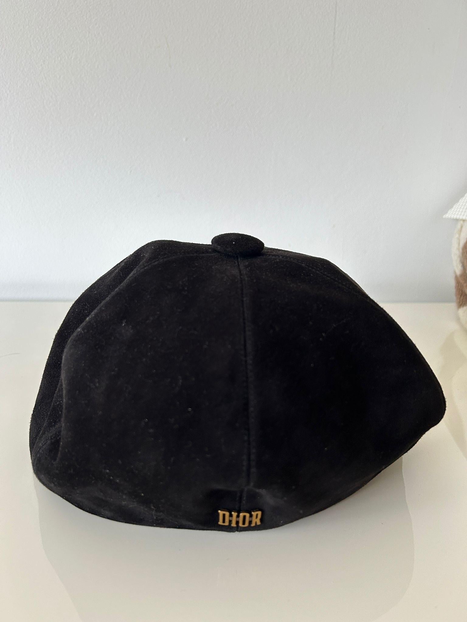 Dior Black Goatskin Suede Cap