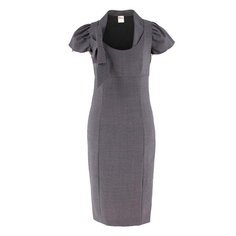 Red Valentino wool-blend houndstooth dress