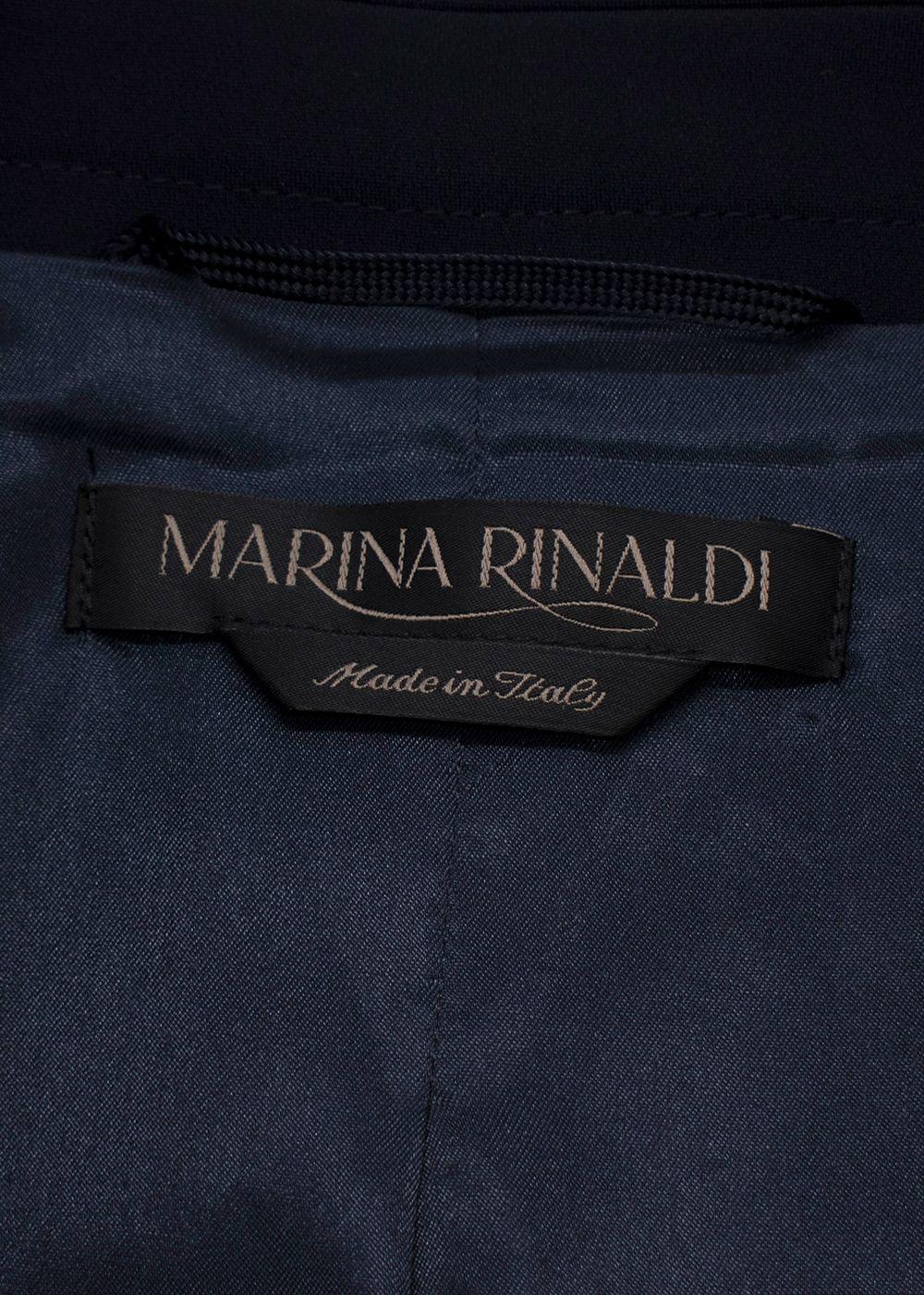 Marina Rinaldi Navy Cady Double Breasted Blazer
