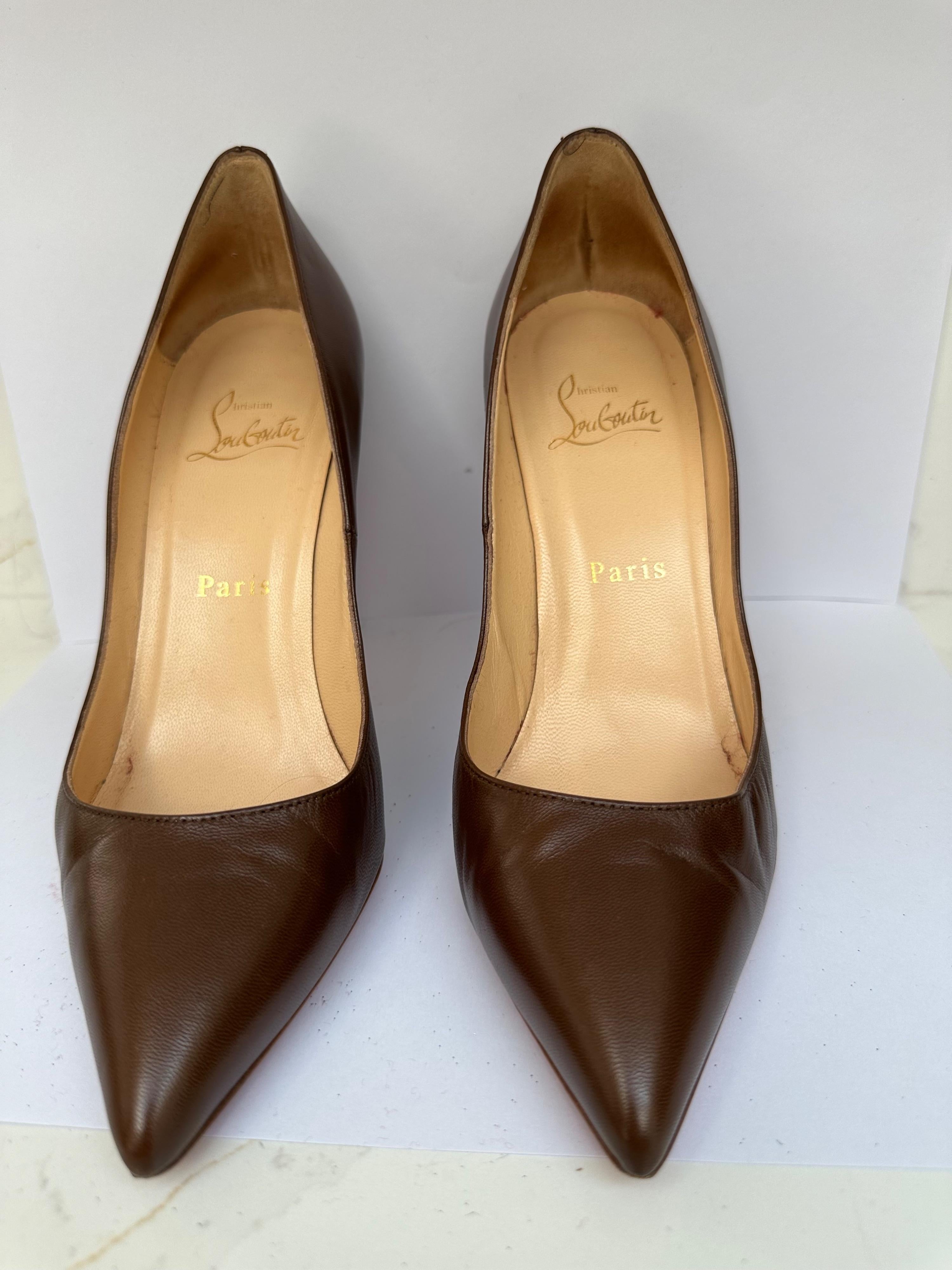 Pigalle 100 Brown Leather Pumps