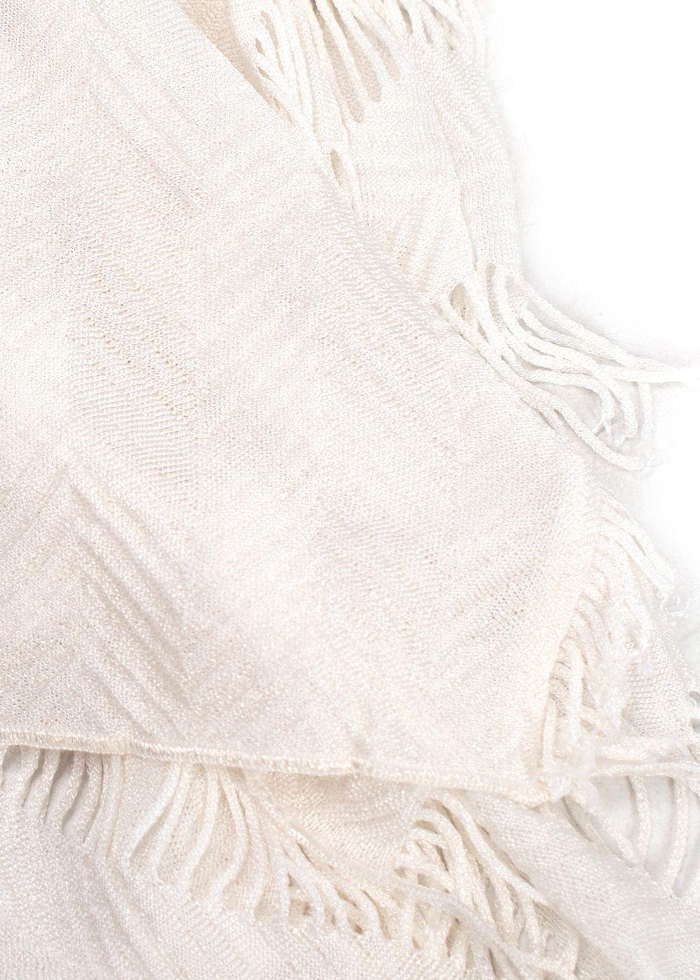 Missoni Mare White Zigzag Woven Draped Top