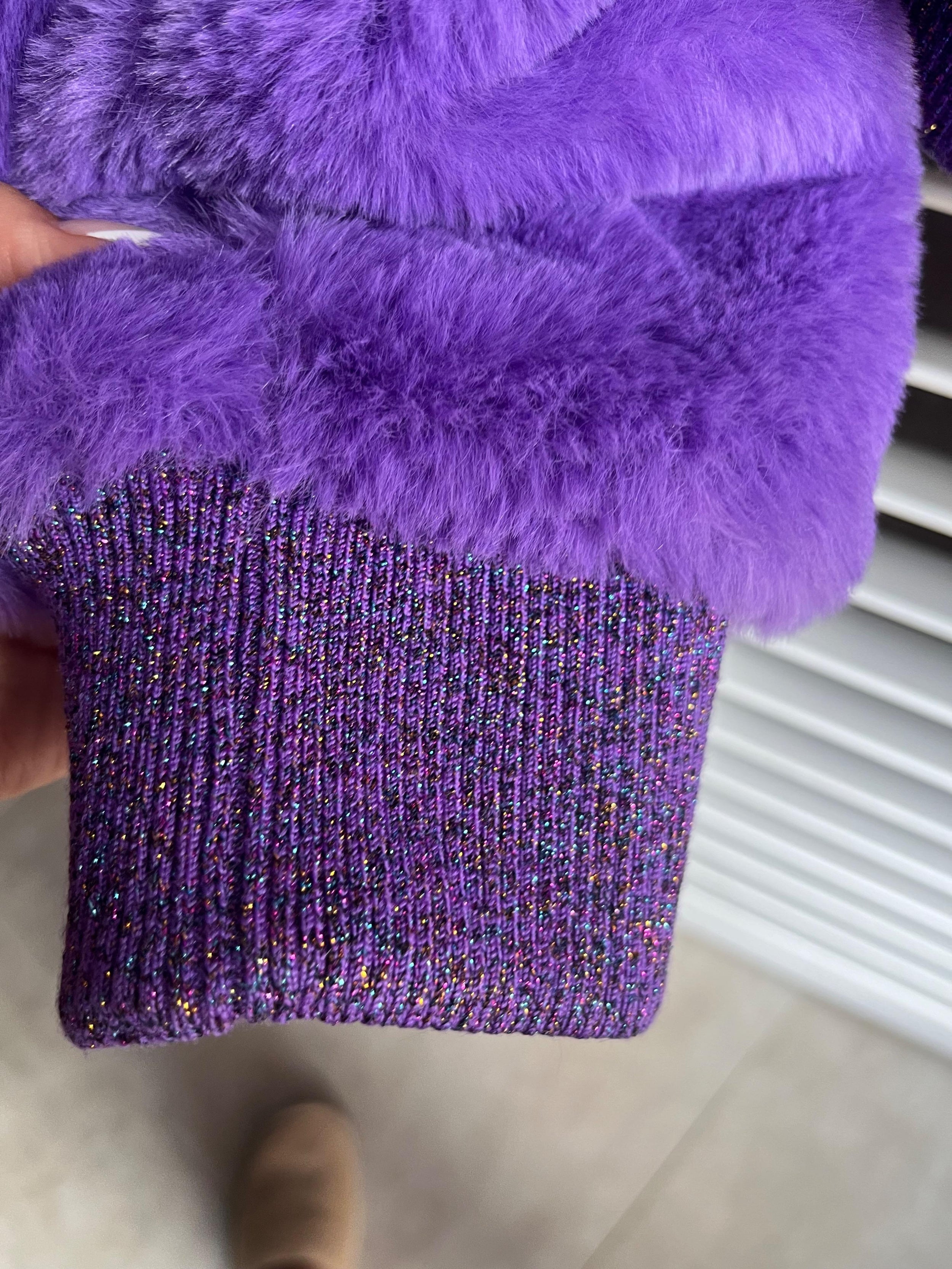 M Missoni Purple Faux Fur Jacket